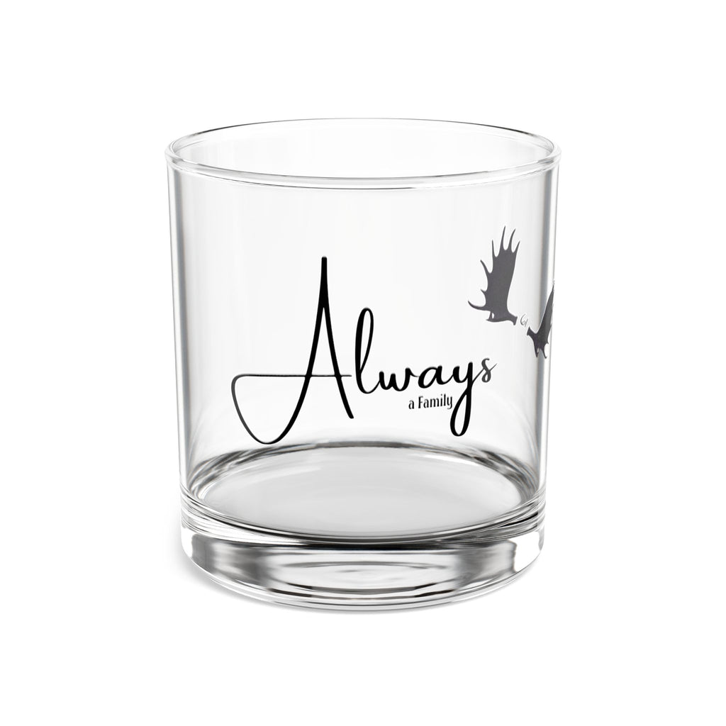 Always & Forever 10oz Rocks Glass — Romantic Whiskey Tumblers with Moose Design