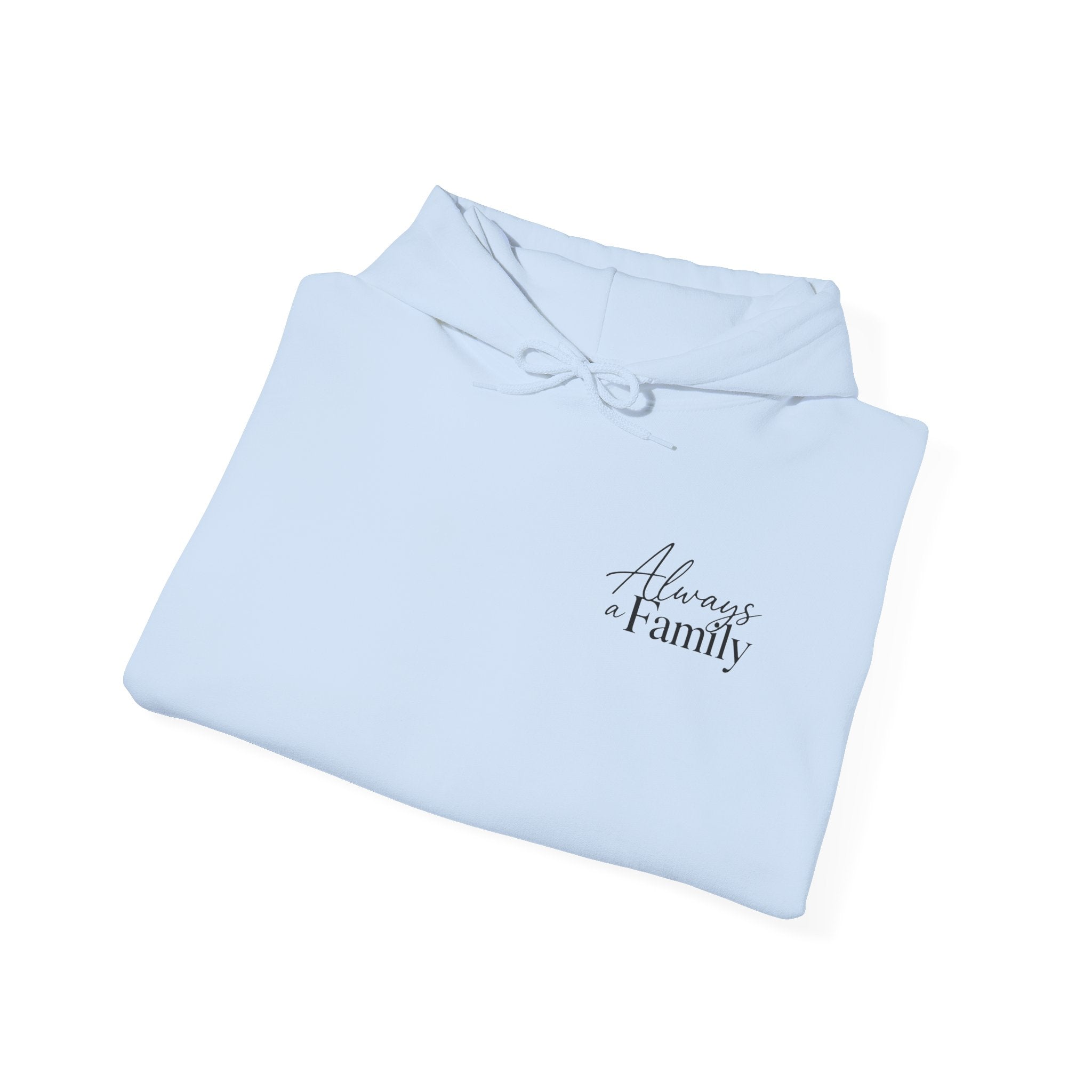Hoodie — "Always a Family" Christmas Moose Antler Tree Holiday Hoodie