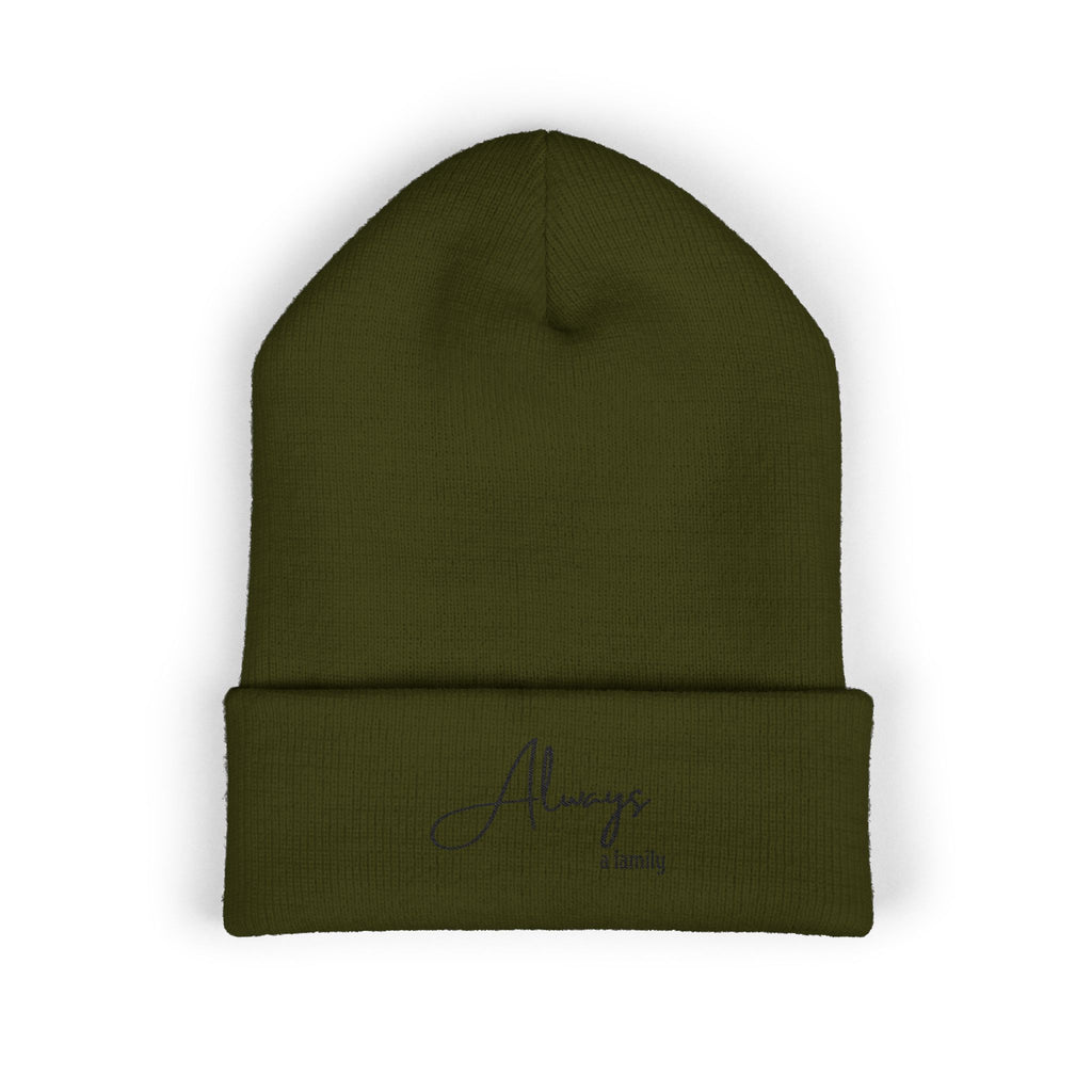 Embroidered 'Always a Family Classic Cuffed Beanie