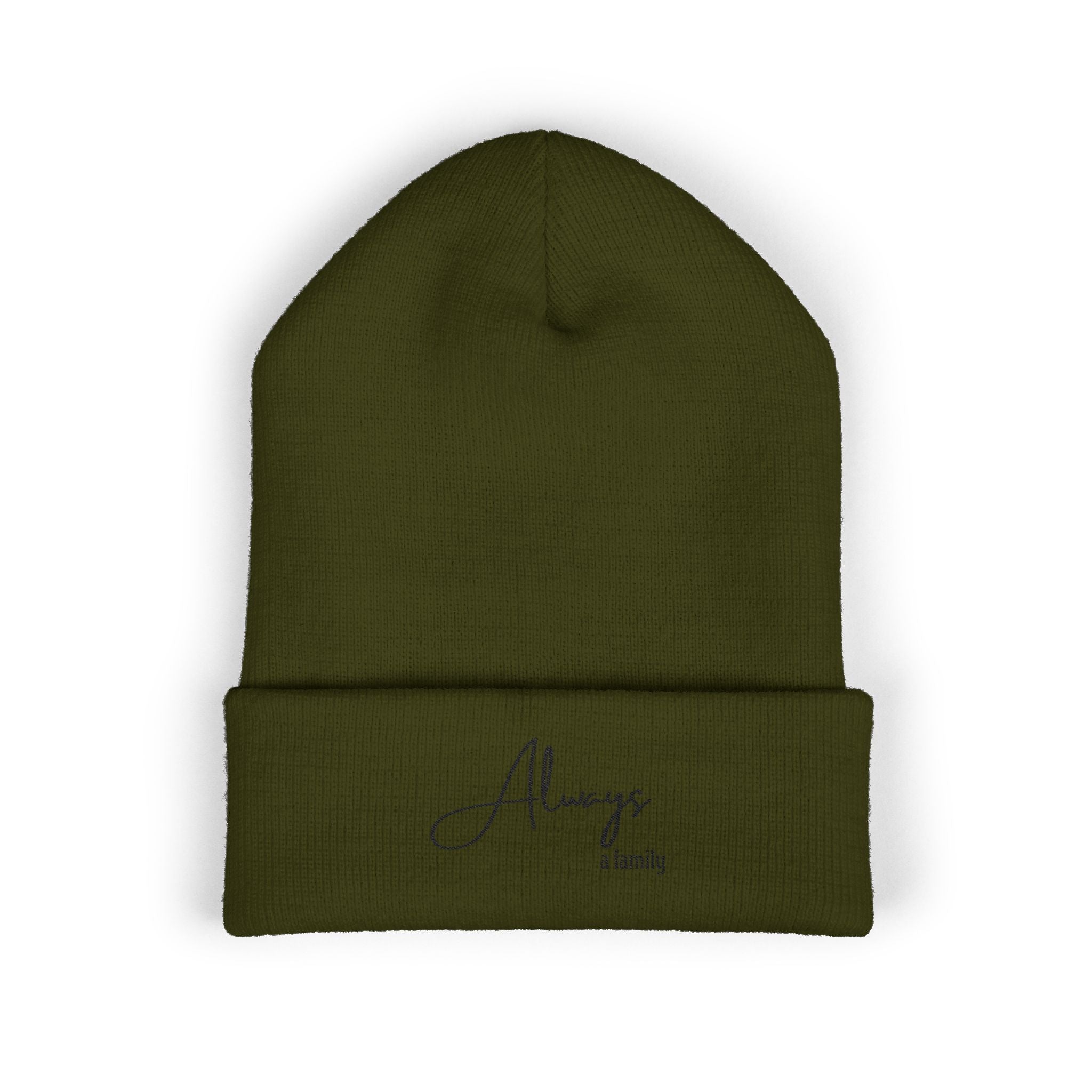 Embroidered 'Always a Family Classic Cuffed Beanie