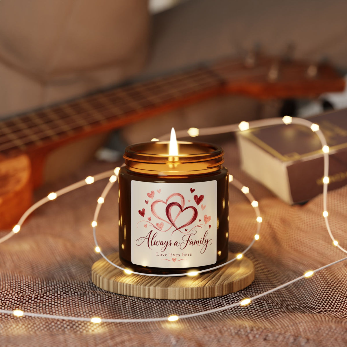 Valentine’s Family Candle — peppered passionfruit  Amber Jar (“Valentine’s Always a Family”)