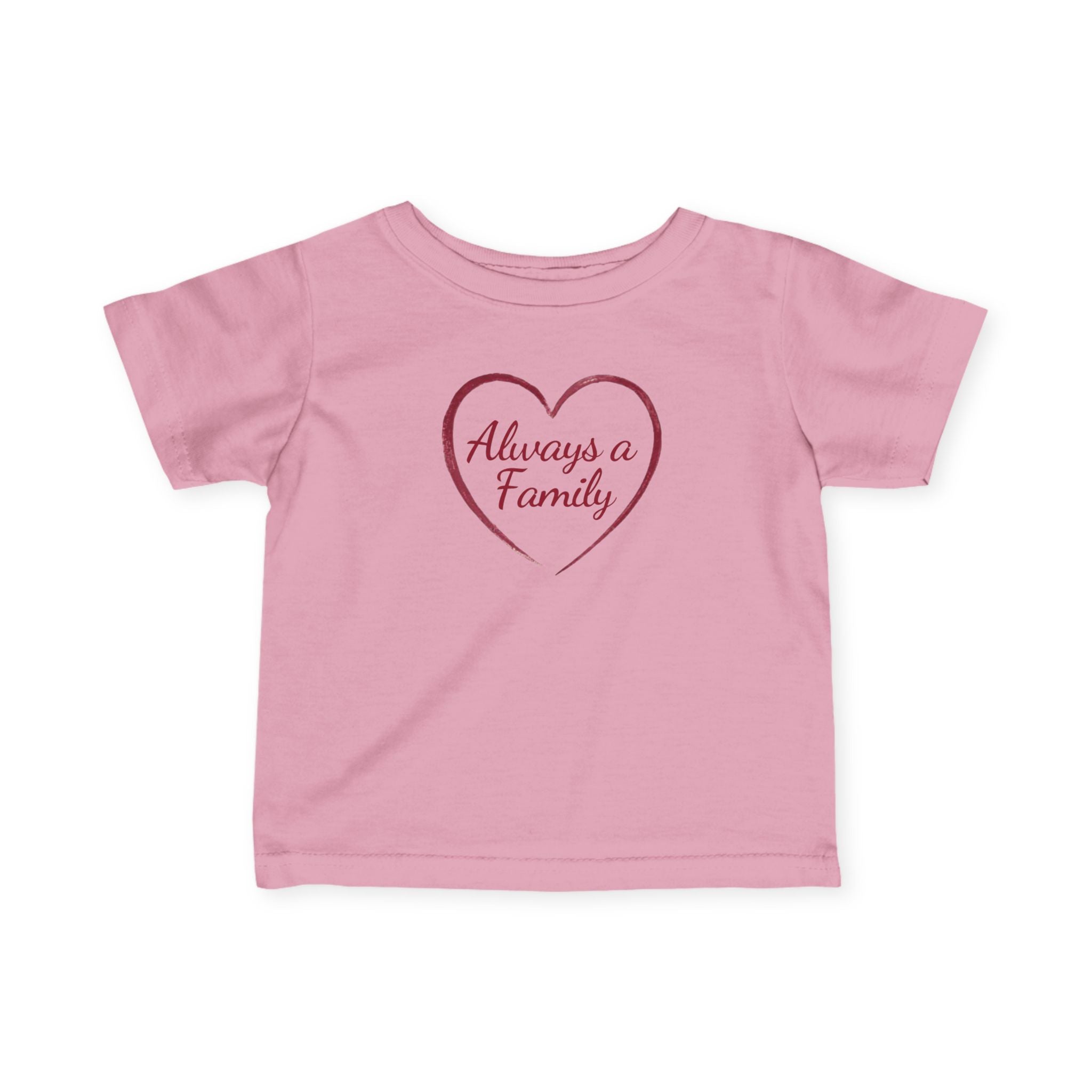 Infant Tee – "Always a Family" Heart Baby Shirt