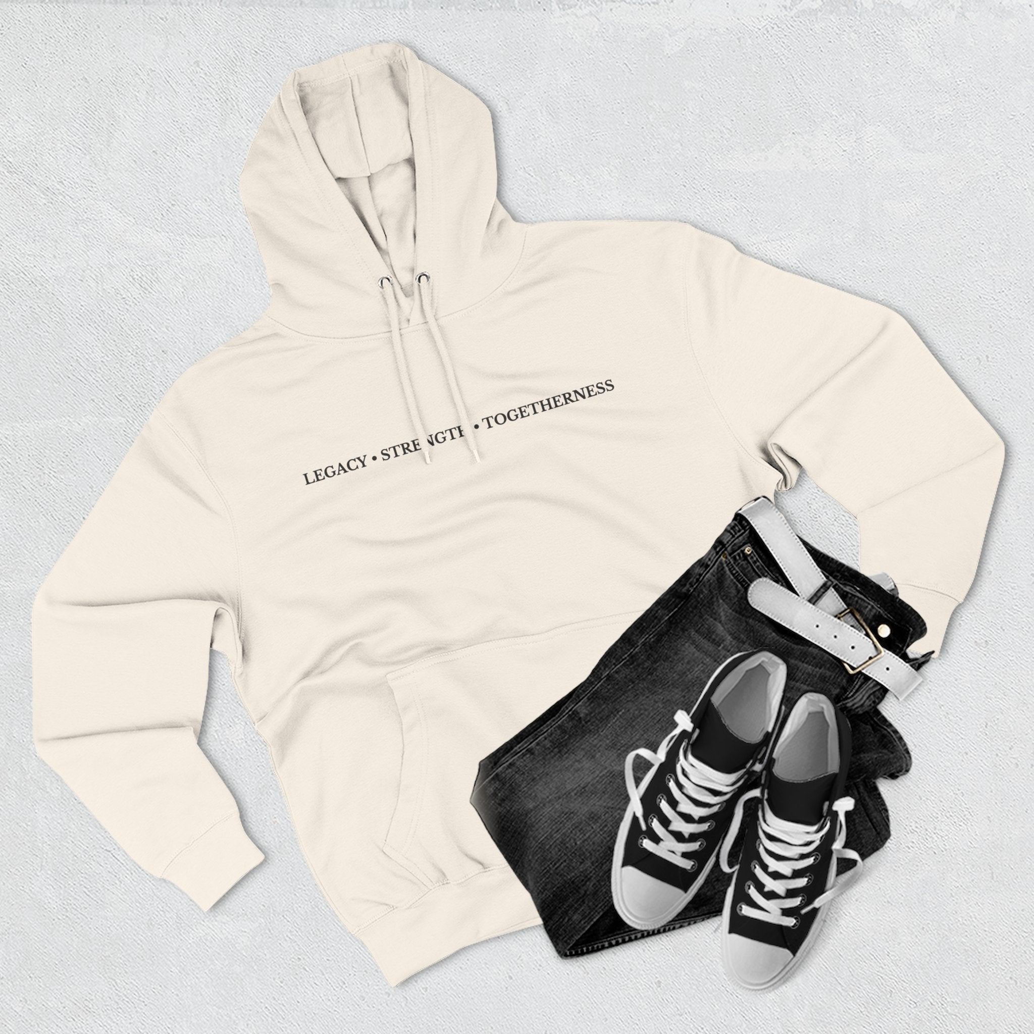 Moose Illustration Hoodie — "Always A Family" Graphic Fleece Hoodie