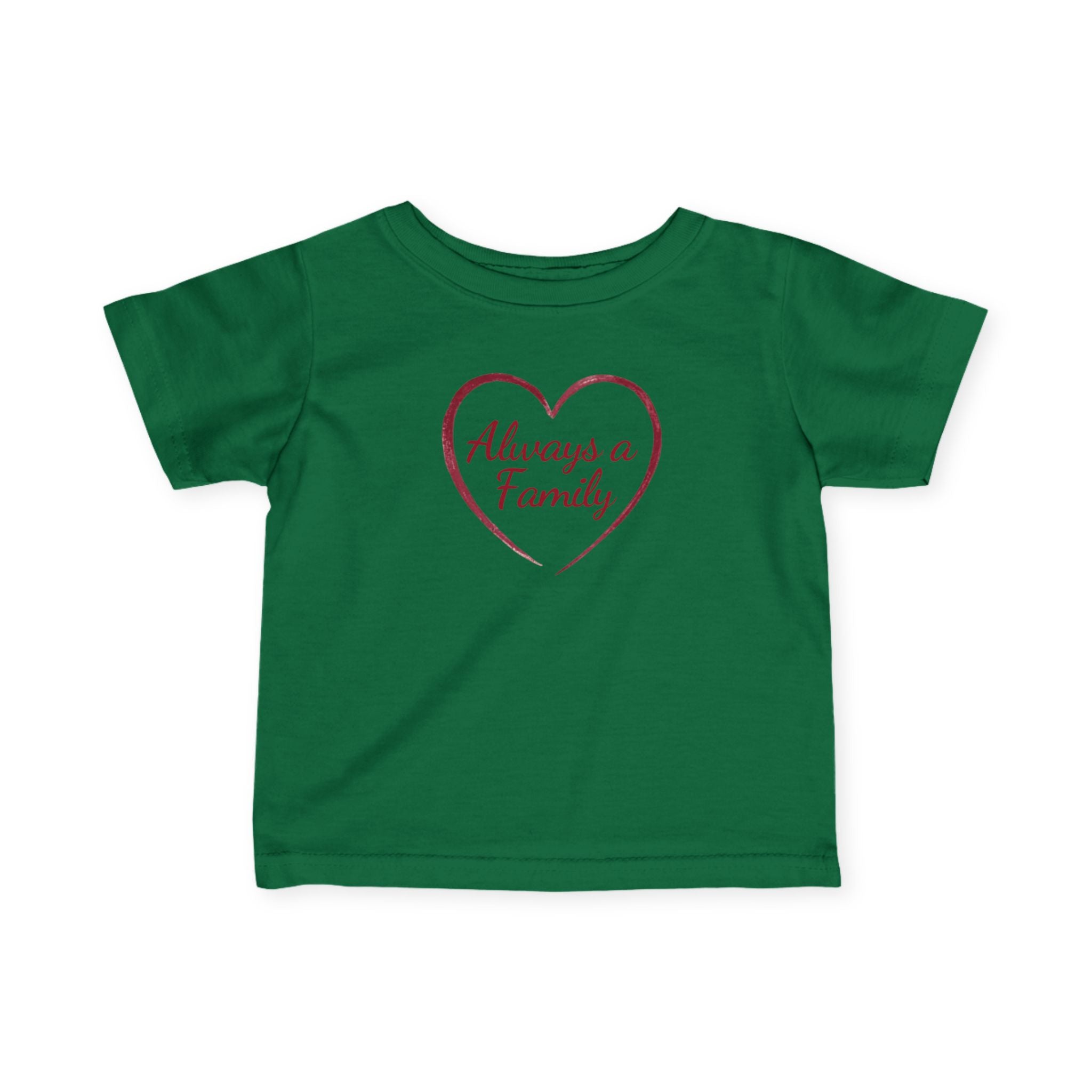 Infant Tee – "Always a Family" Heart Baby Shirt