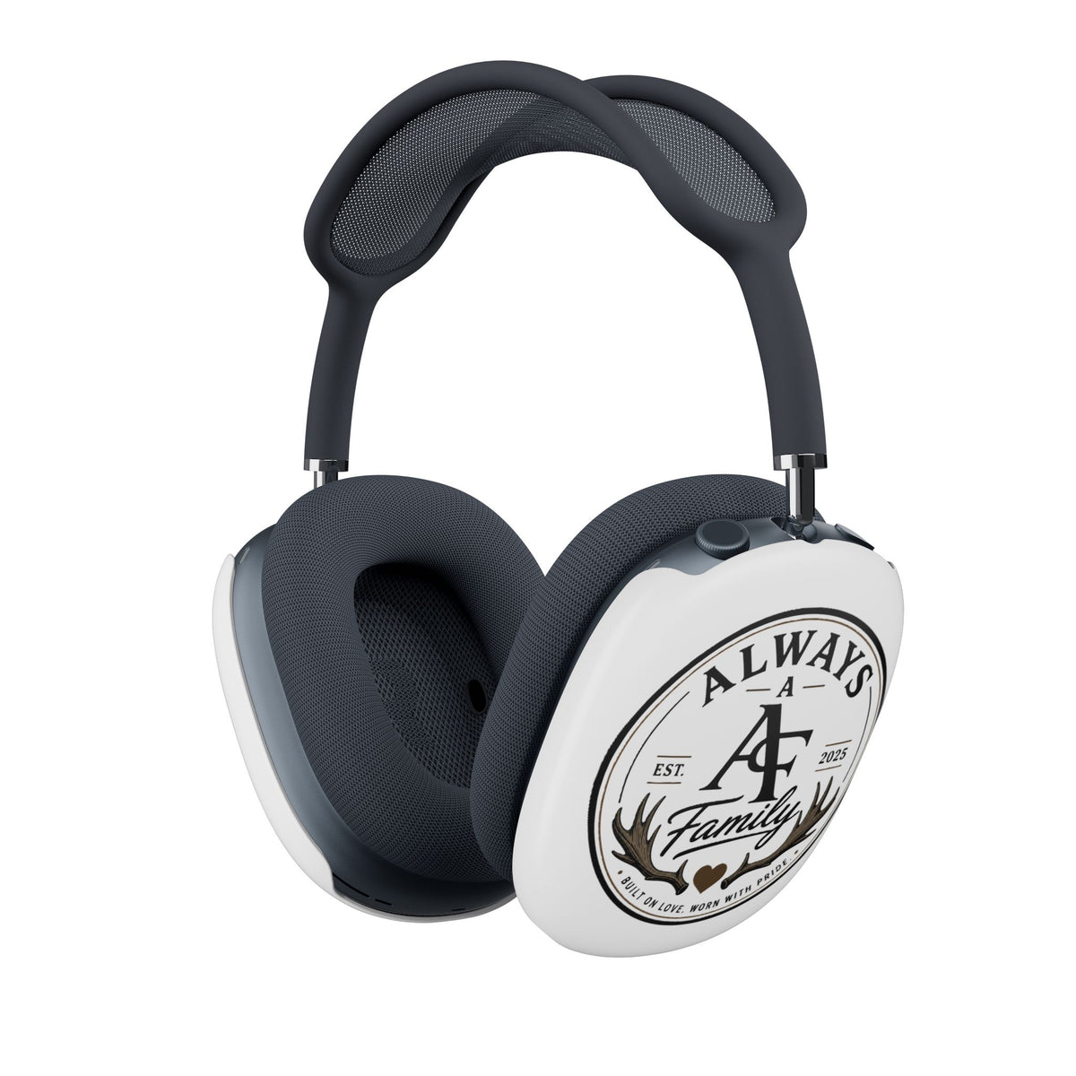Family Crest AirPod Max Earcup Covers — "Always A Family" Personalized Design