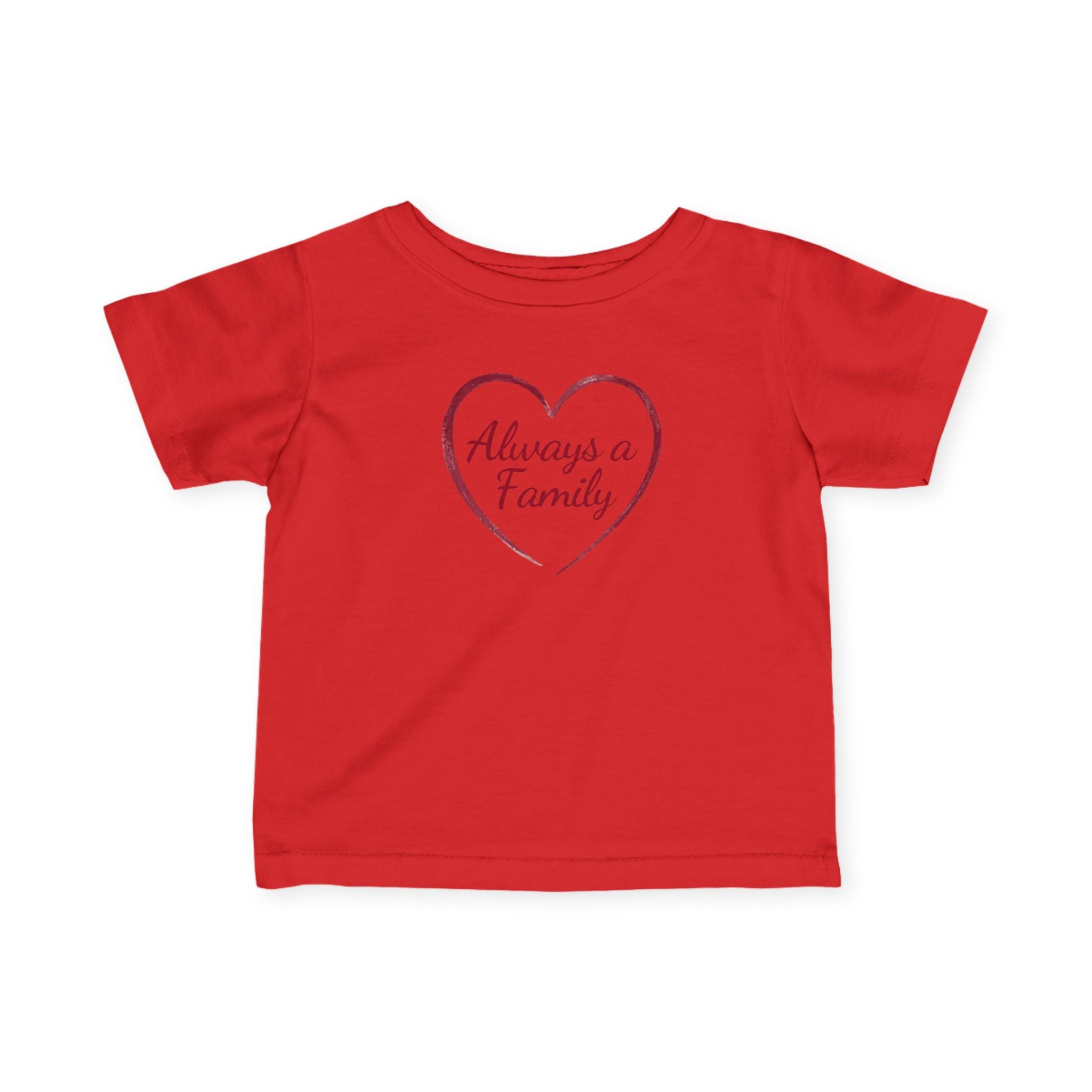 Infant Tee – "Always a Family" Heart Baby Shirt