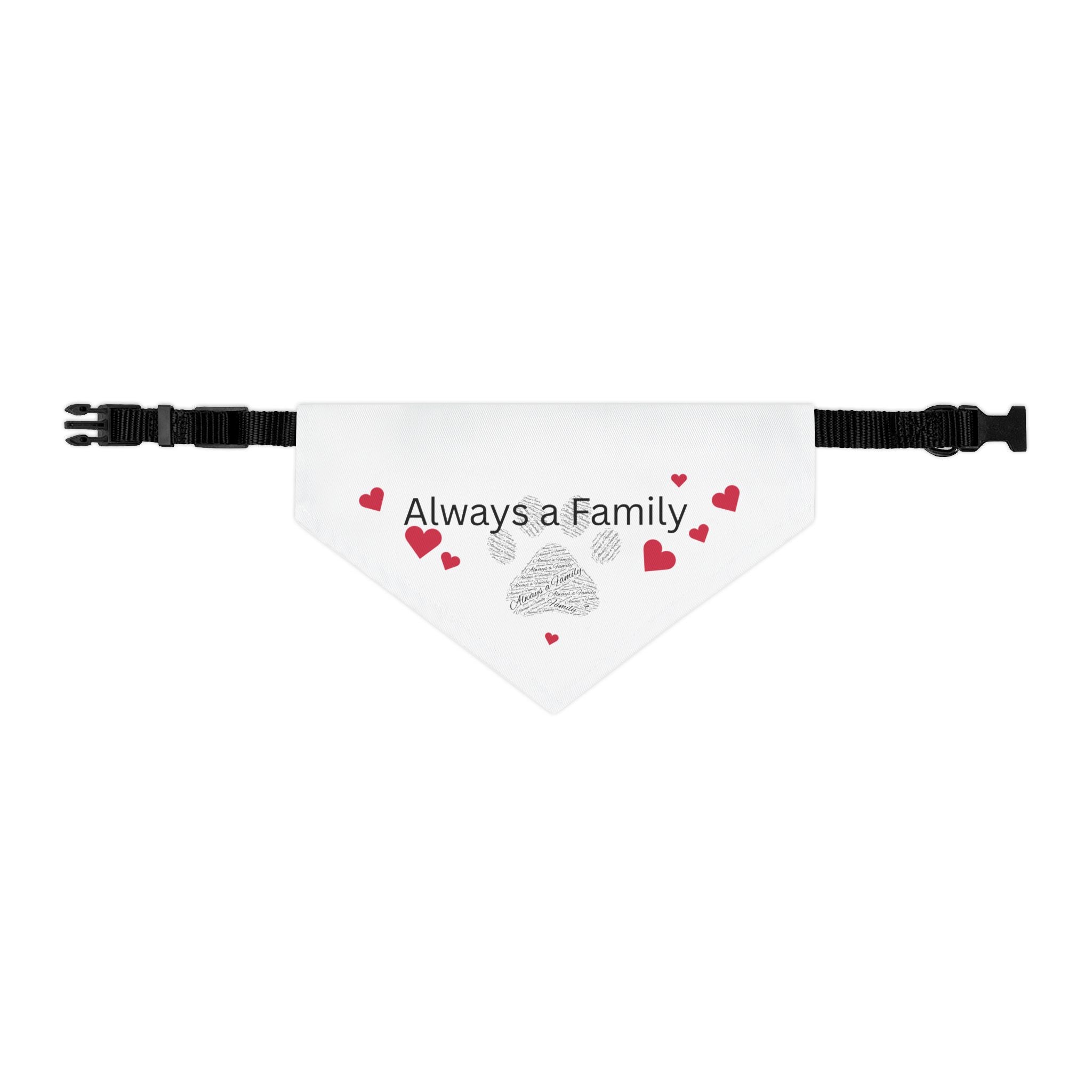 Pet Bandana Collar with Paw Print Word Art — Cute Dog & Cat Accessory