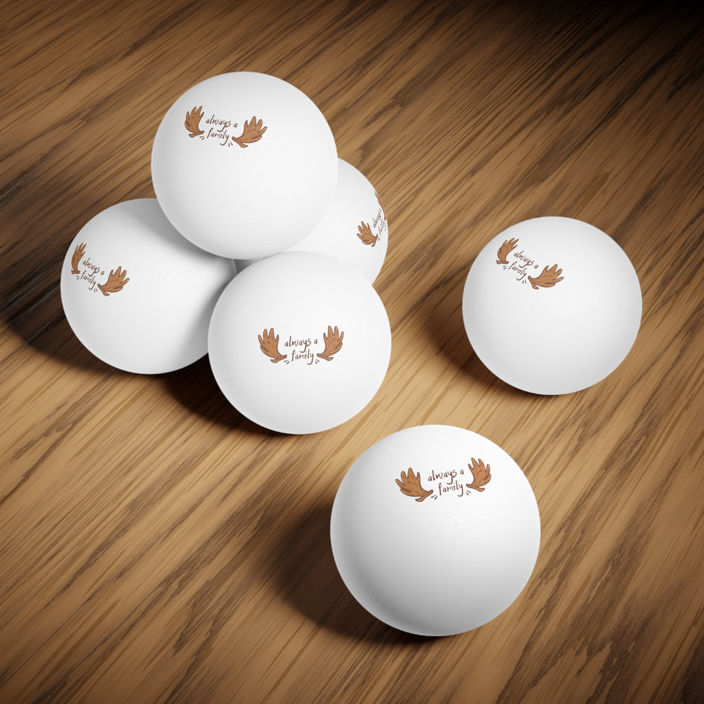 Ping Pong Balls — "Always a Family" Antler Design (6-Pack)