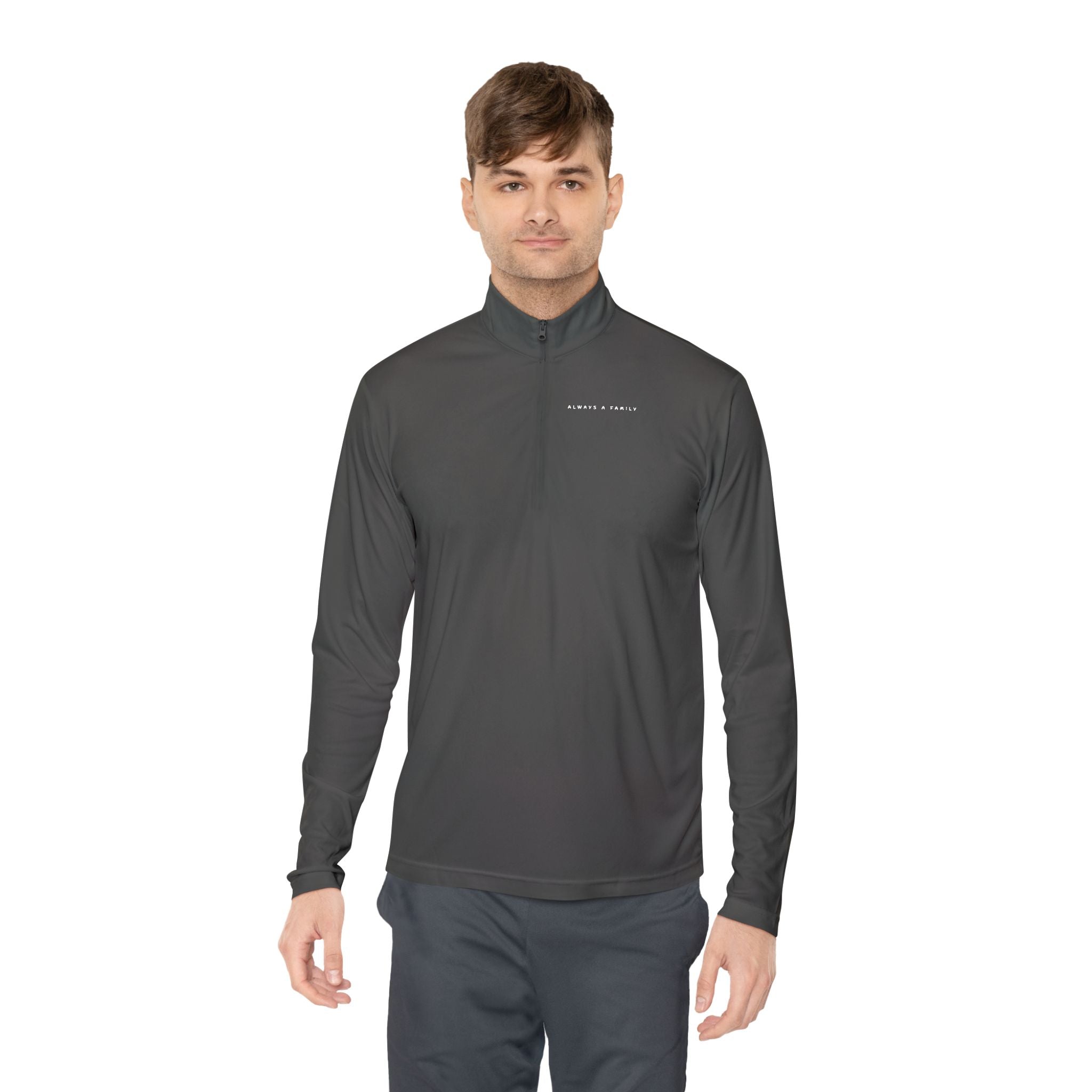 Quarter-Zip Pullover —started as friends became  Family Antlers Logo