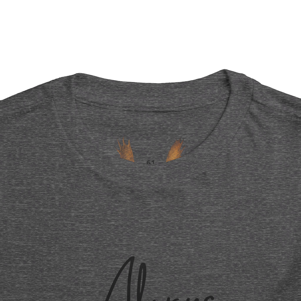 Toddler Tee — "Always a Family" Minimal Script Kids Shirt