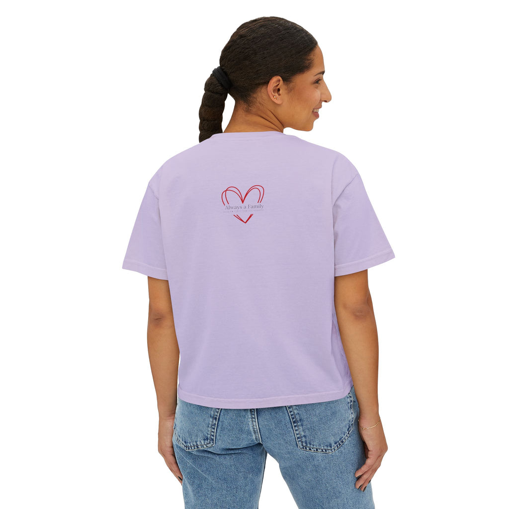 "Always a Family" Easter Women's Boxy Tee