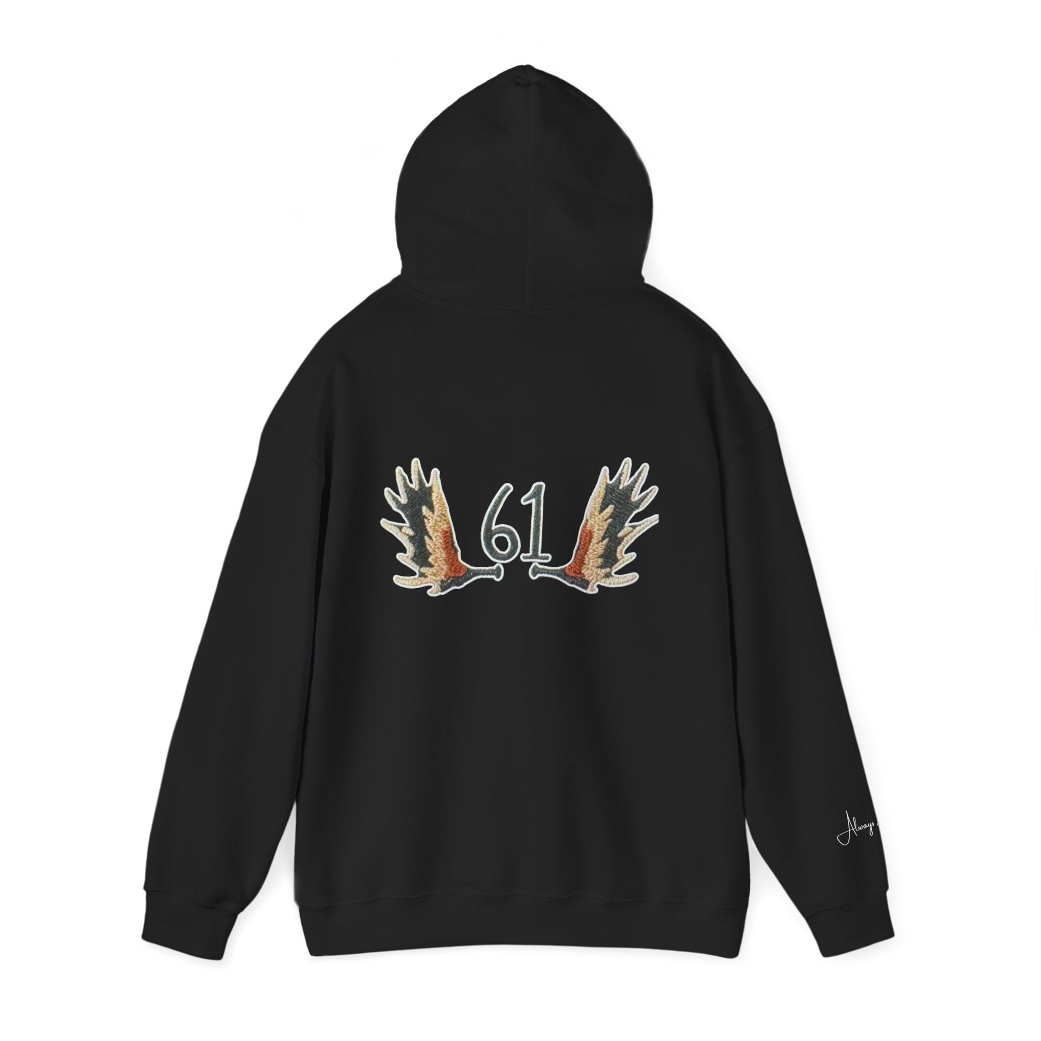 Moose Antler '61' Hoodie – Rustic Outdoorsy Graphic Sweatshirt