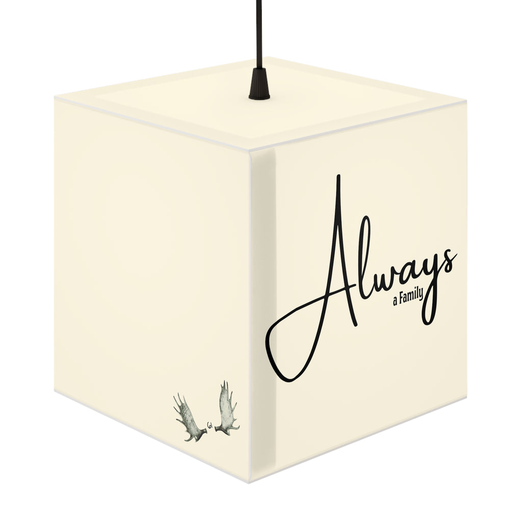 Always a Family Cube Lamp — Inspirational Decorative Light for Home & Gifts