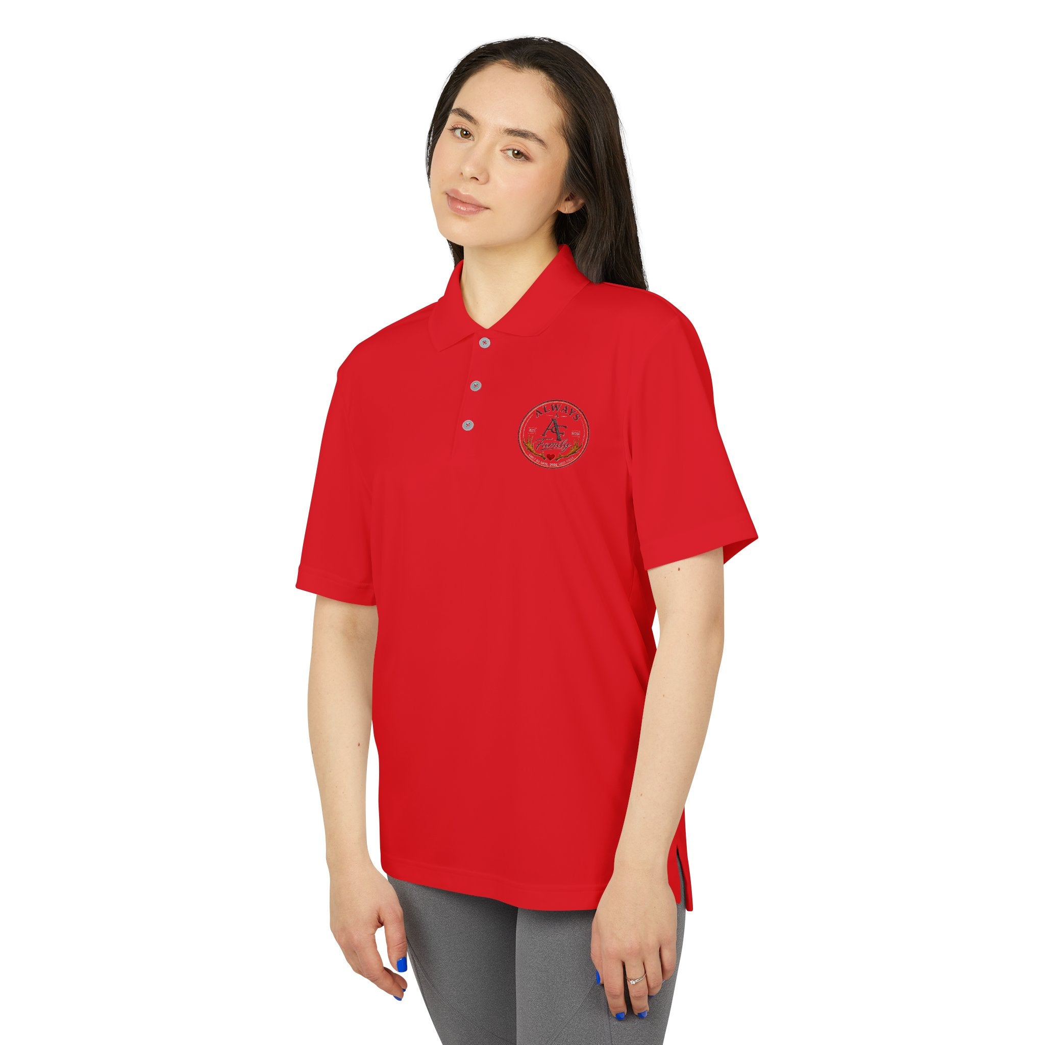 Embroidered Anchor Polo Shirt —AF Logo Performance Golf Polo