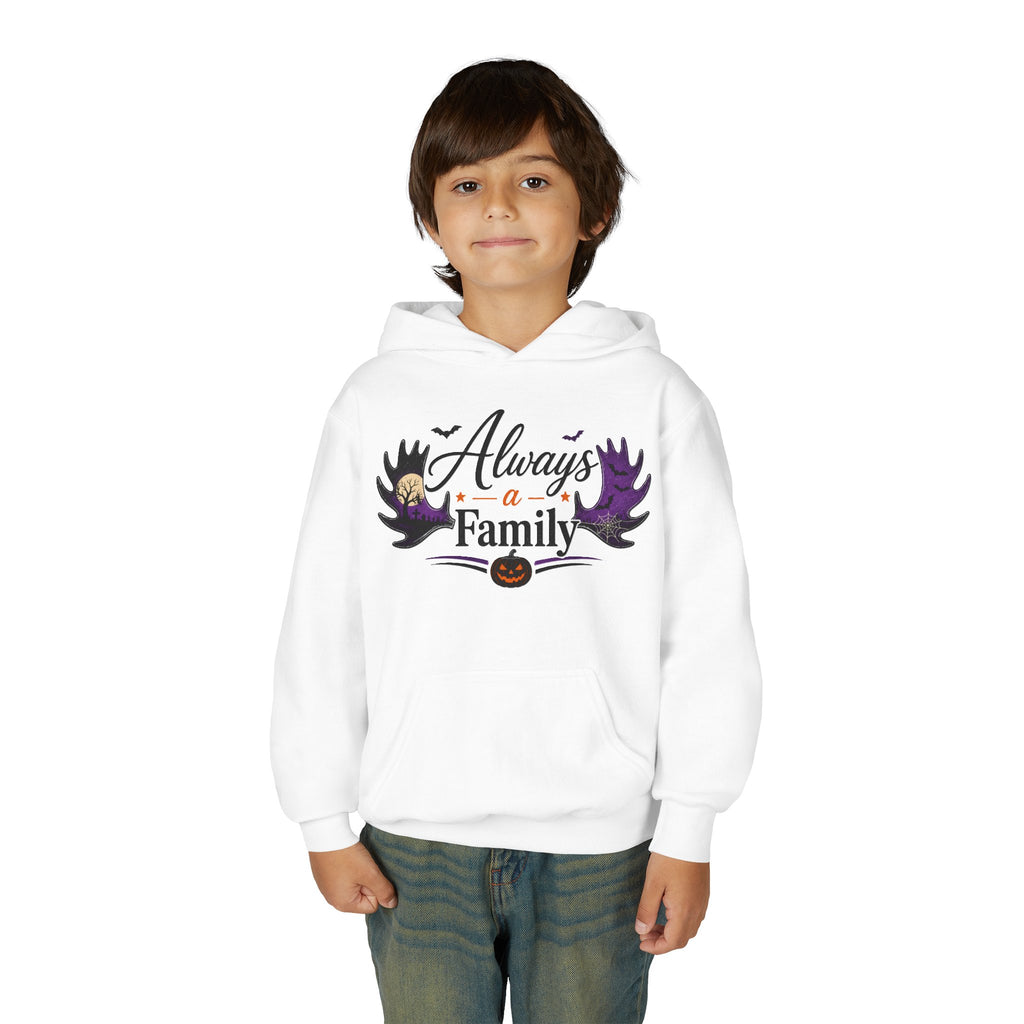 Always a Family Youth Hoodie — Cute Halloween Kids Sweatshirt