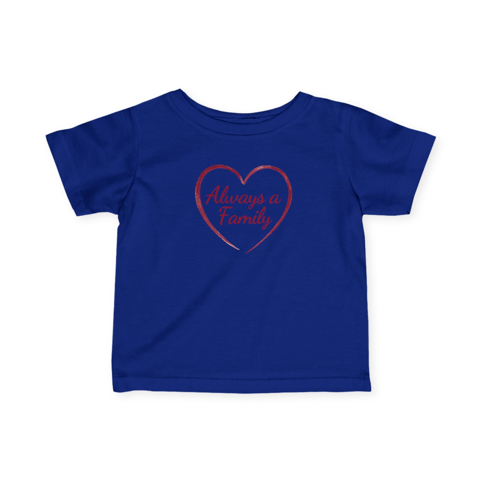 Infant Tee – "Always a Family" Heart Baby Shirt