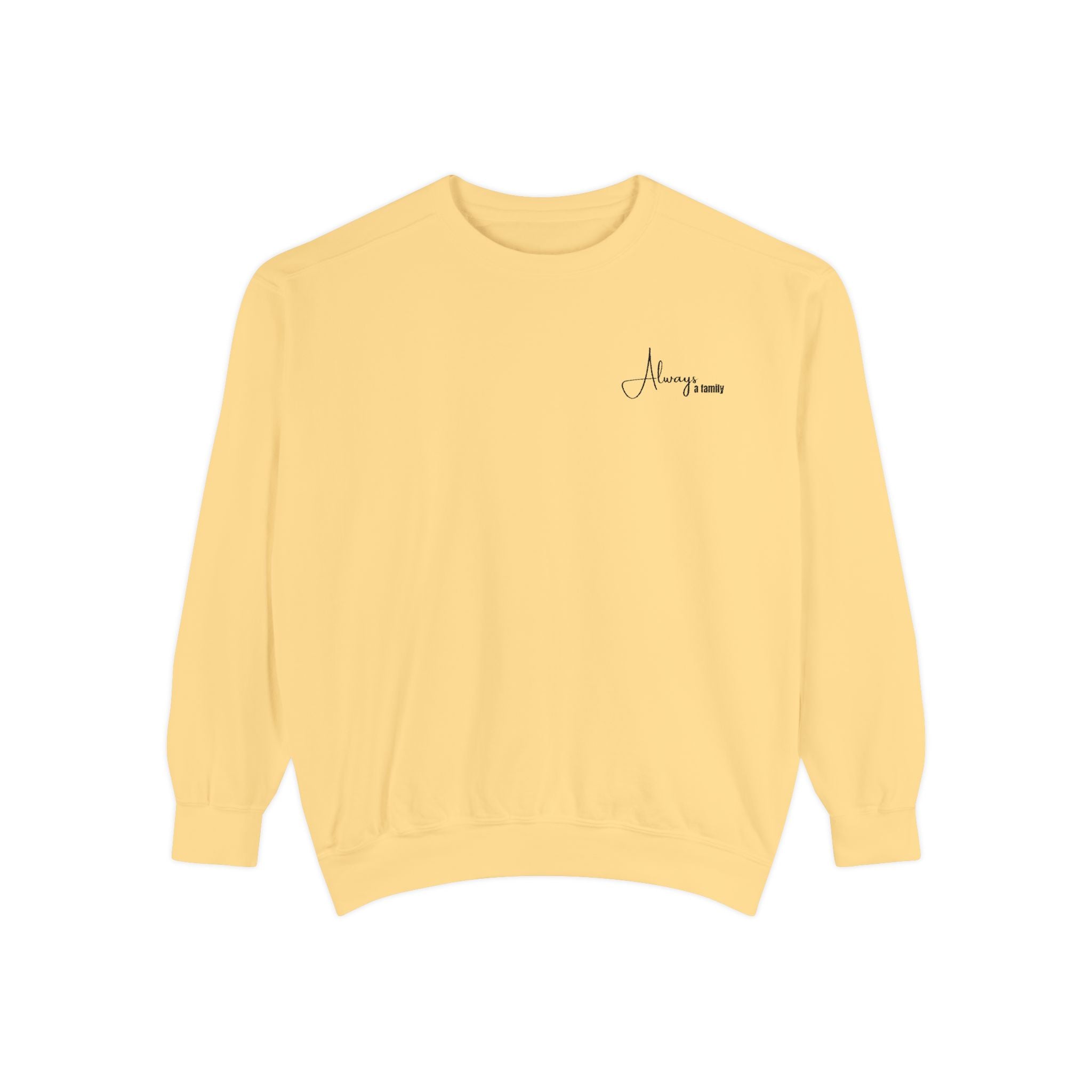 Minimalist 'Always' Script Sweatshirt — White Garment-Dyed Crewneck
