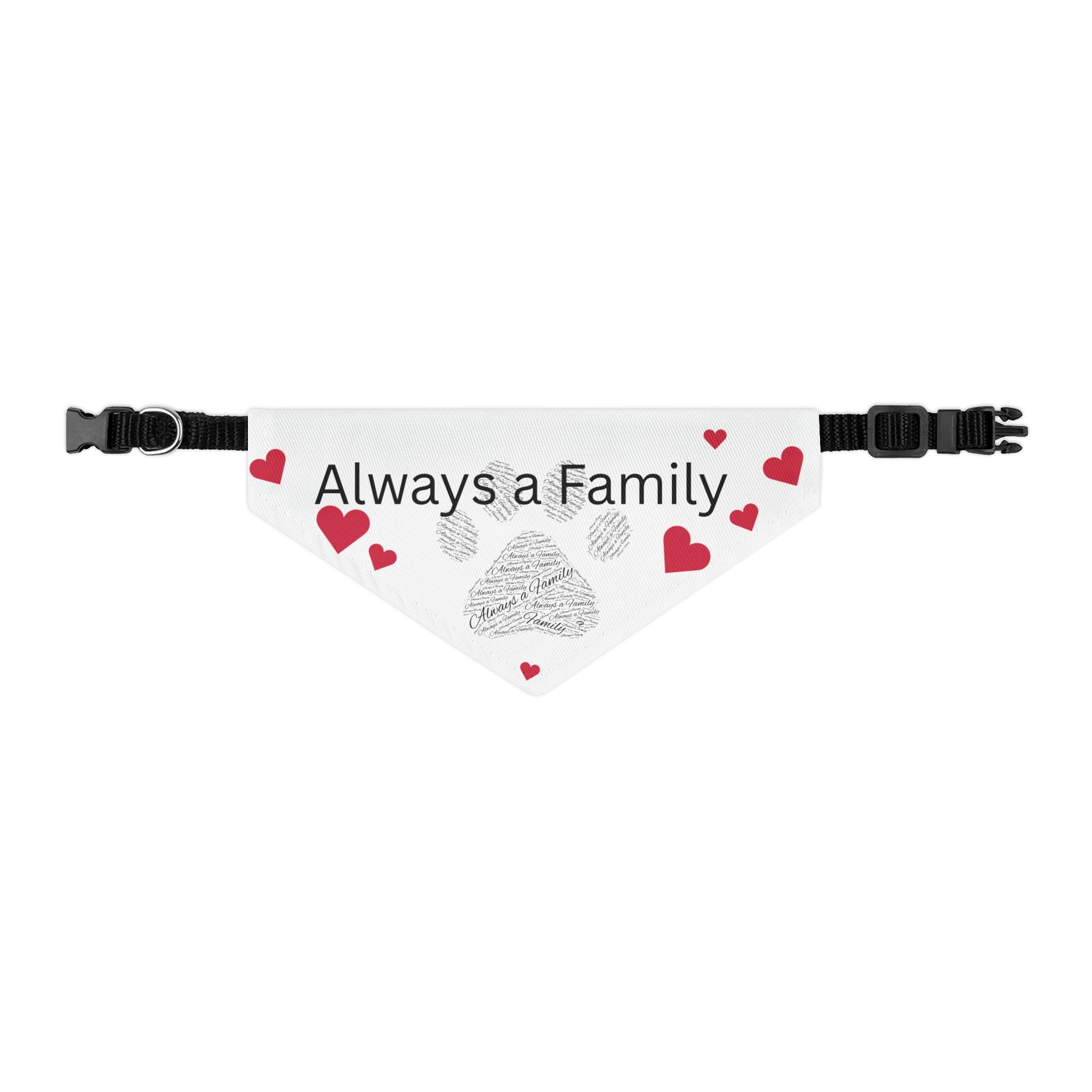 Pet Bandana Collar with Paw Print Word Art — Cute Dog & Cat Accessory
