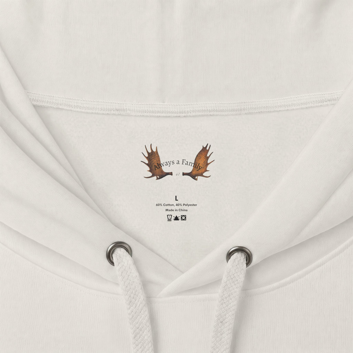 Always a Family Hoodie — Cozy White Script Family Sweatshirt