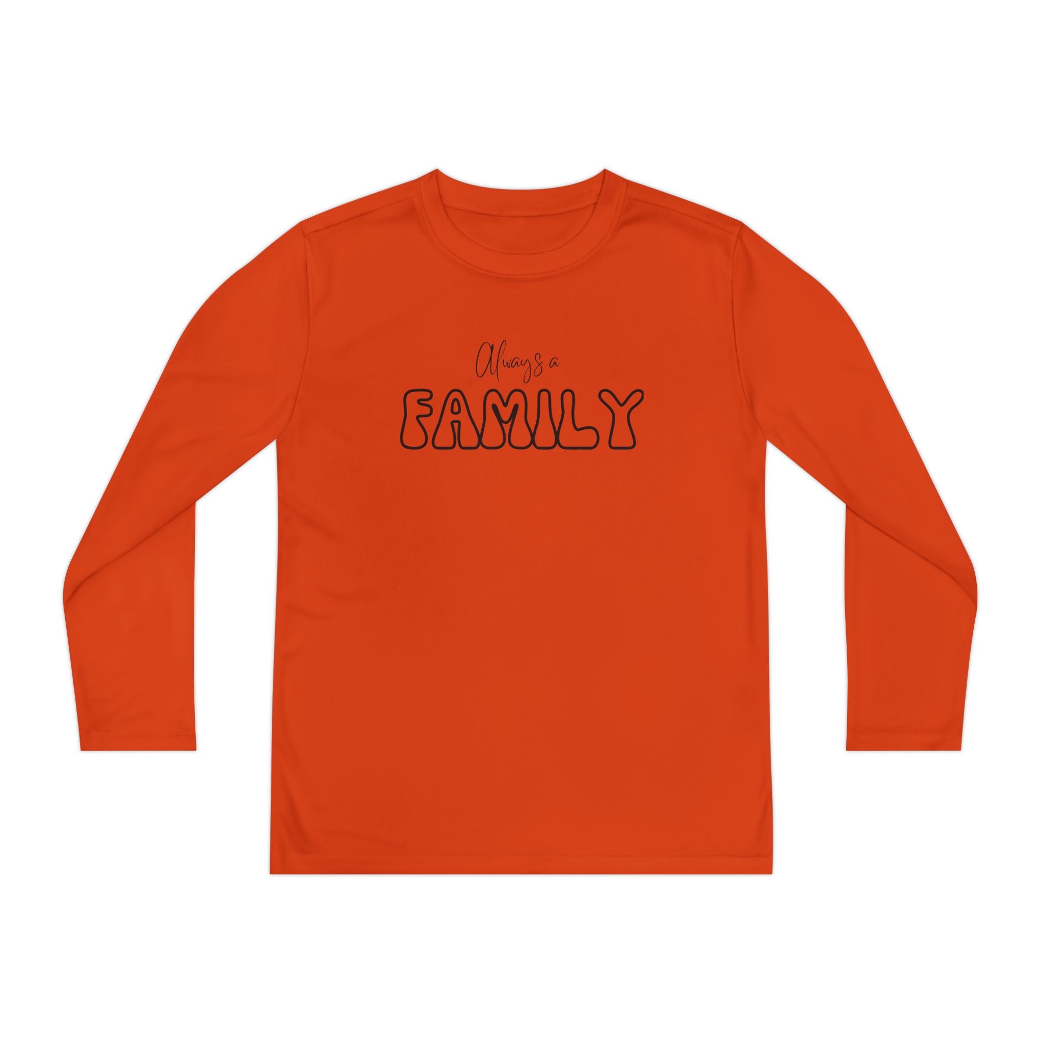Youth Long Sleeve Tee — "Always a FAMILY" Graphic Kids Shirt