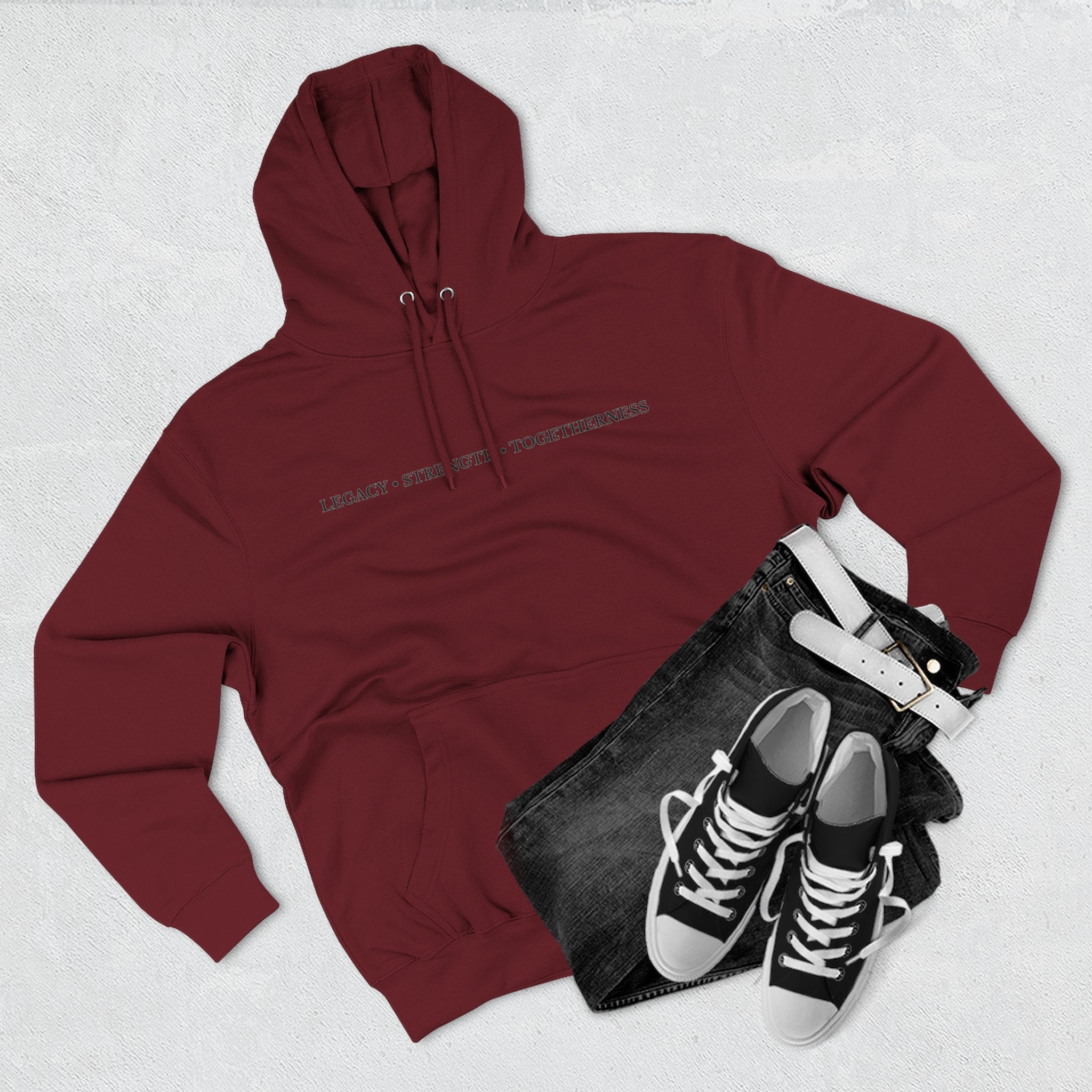 Moose Illustration Hoodie — "Always A Family" Graphic Fleece Hoodie