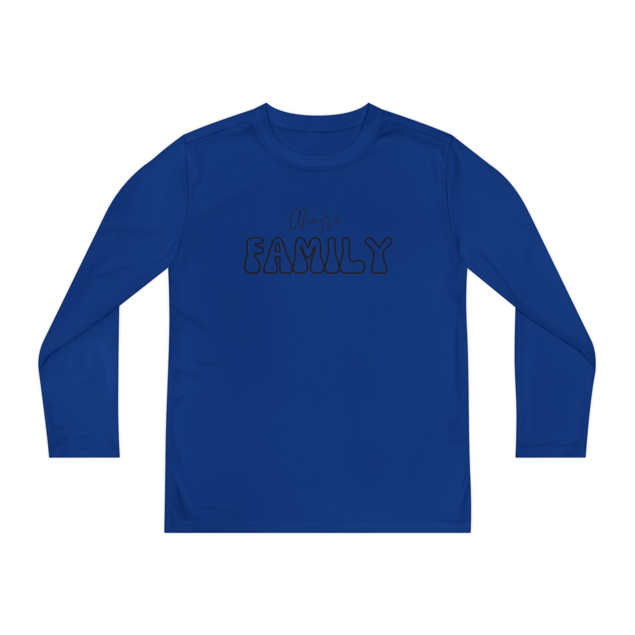 Youth Long Sleeve Tee — "Always a FAMILY" Graphic Kids Shirt