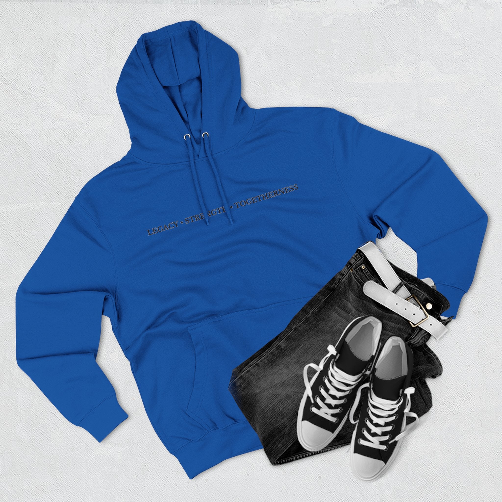 Moose Illustration Hoodie — "Always A Family" Graphic Fleece Hoodie