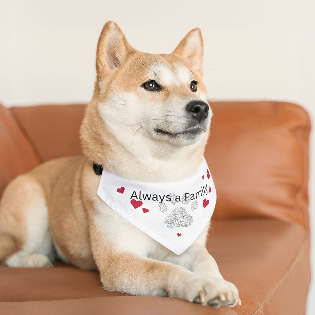 Pet Bandana Collar with Paw Print Word Art — Cute Dog & Cat Accessory