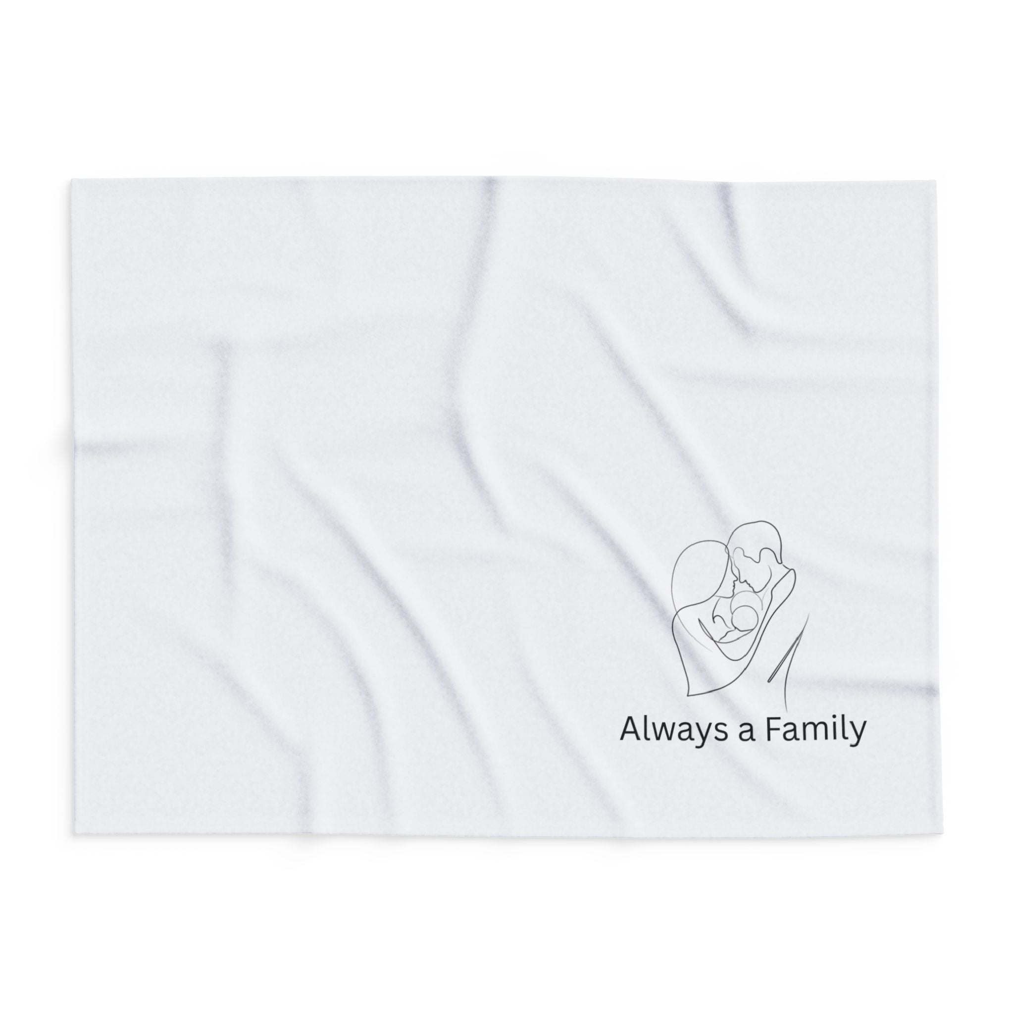 Arctic Fleece Blanket - "Always a Family" Cozy Throw for Home, Family Gifts & Winter Comfort