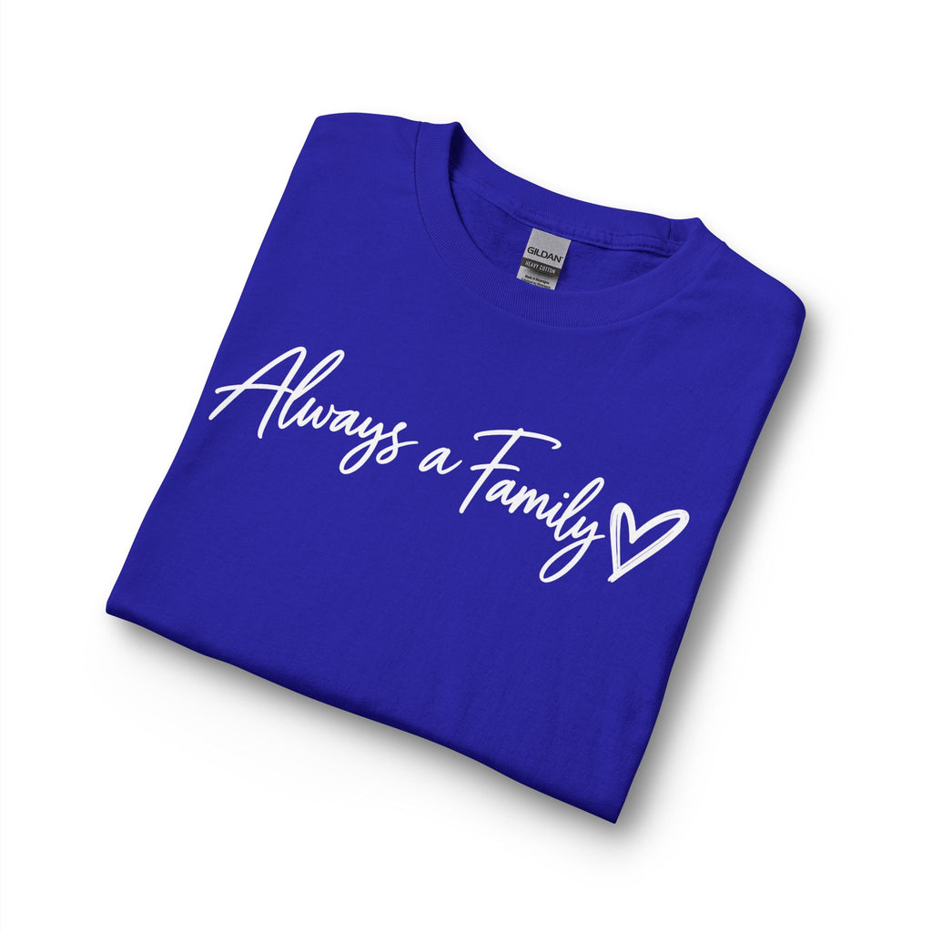 Always a Family Long Sleeve Tee — Script Heart Design
