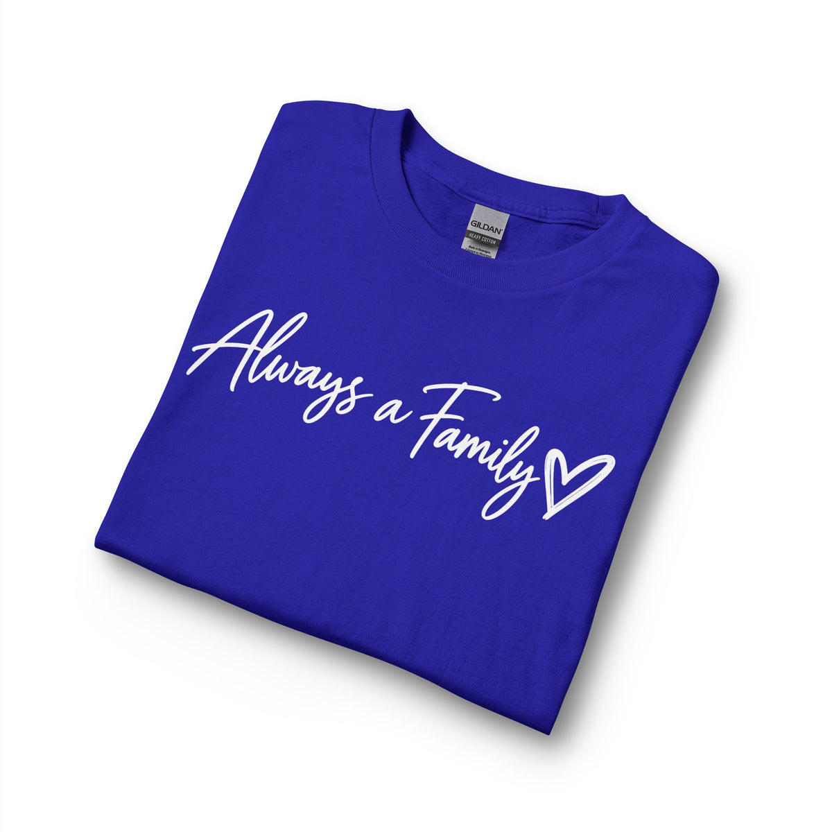 Always a Family Long Sleeve Tee — Script Heart Design