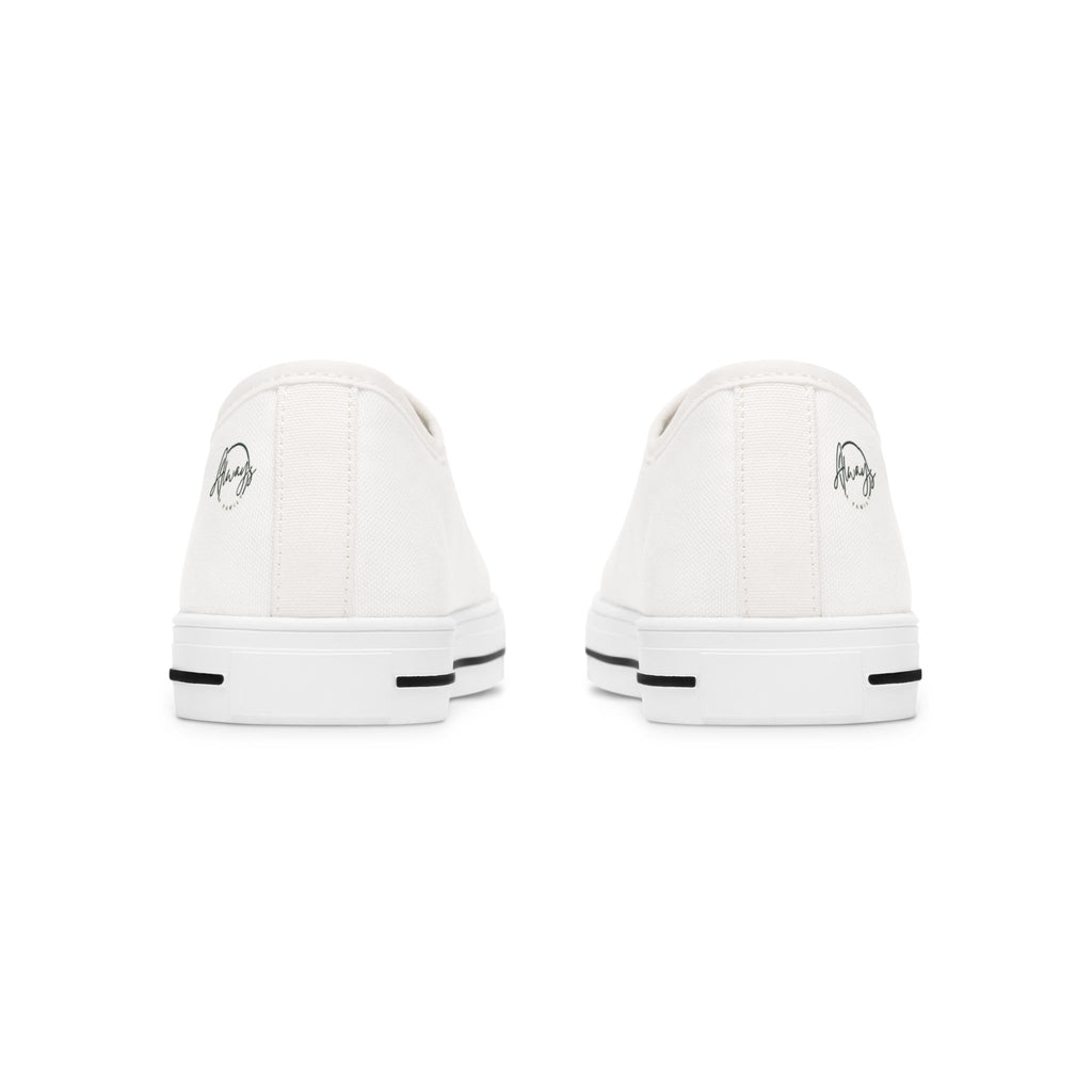 Low Top Sneakers — «Always» Script White Canvas Casual Shoes
