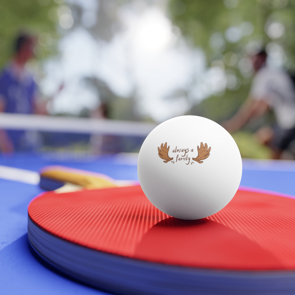 Ping Pong Balls — "Always a Family" Antler Design (6-Pack)