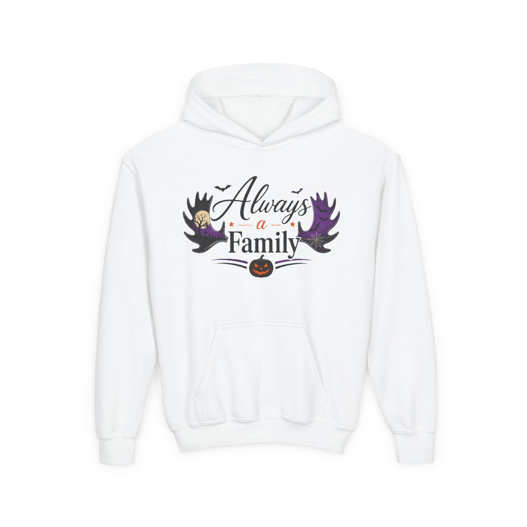 Always a Family Youth Hoodie — Cute Halloween Kids Sweatshirt