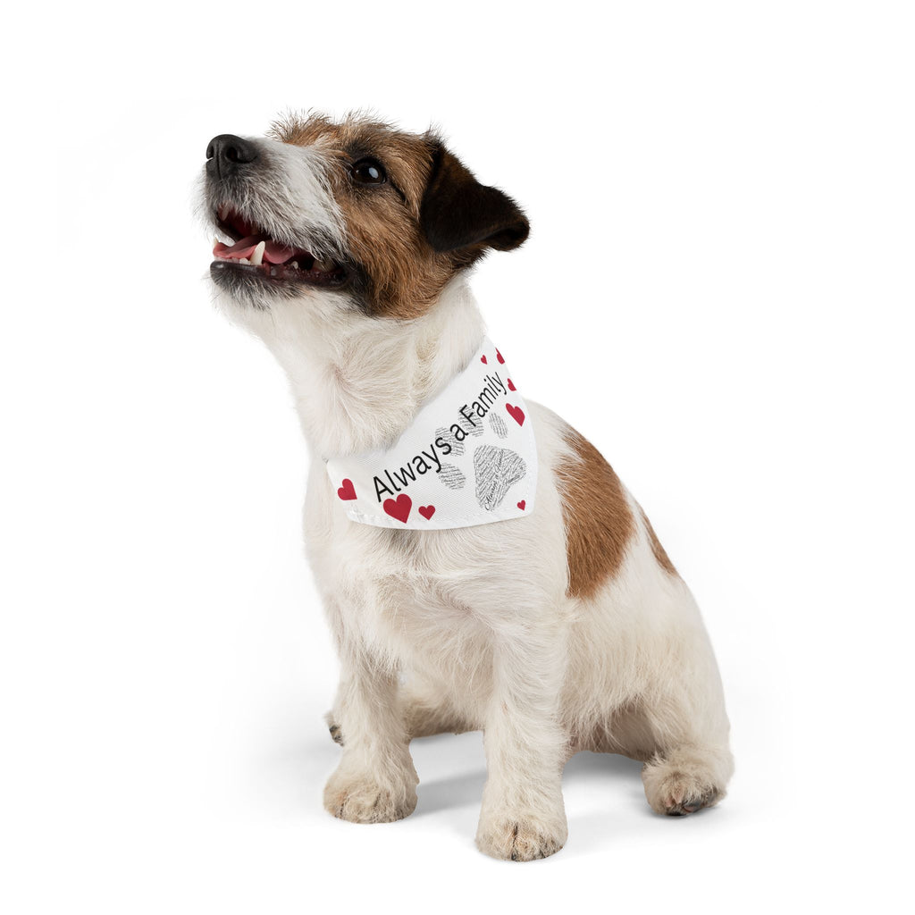 Pet Bandana Collar with Paw Print Word Art — Cute Dog & Cat Accessory