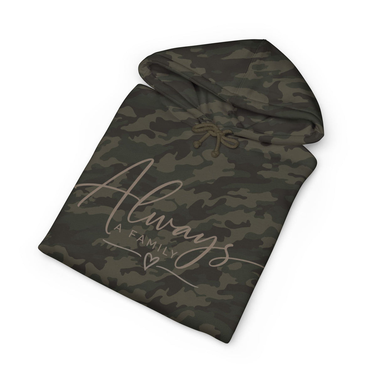 Always a Family Hoodie — Cozy White Script Family Sweatshirt