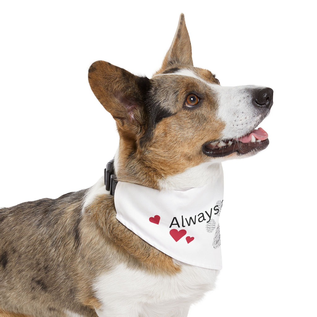 Pet Bandana Collar with Paw Print Word Art — Cute Dog & Cat Accessory