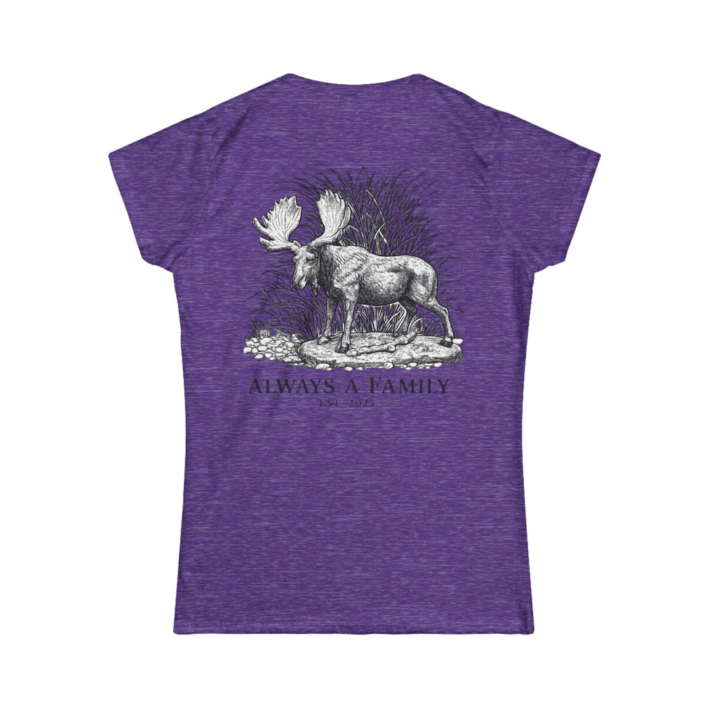 Always a Family Tee — Women's Moose Family Graphic T-Shirt