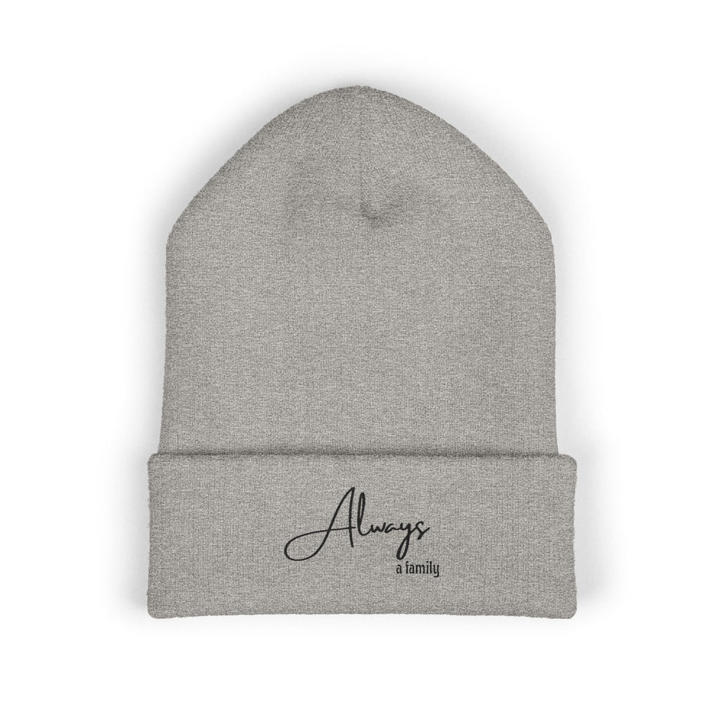 Embroidered 'Always a Family Classic Cuffed Beanie