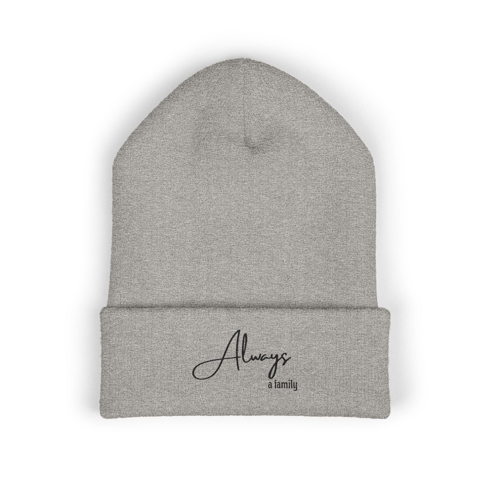 Embroidered 'Always a Family Classic Cuffed Beanie