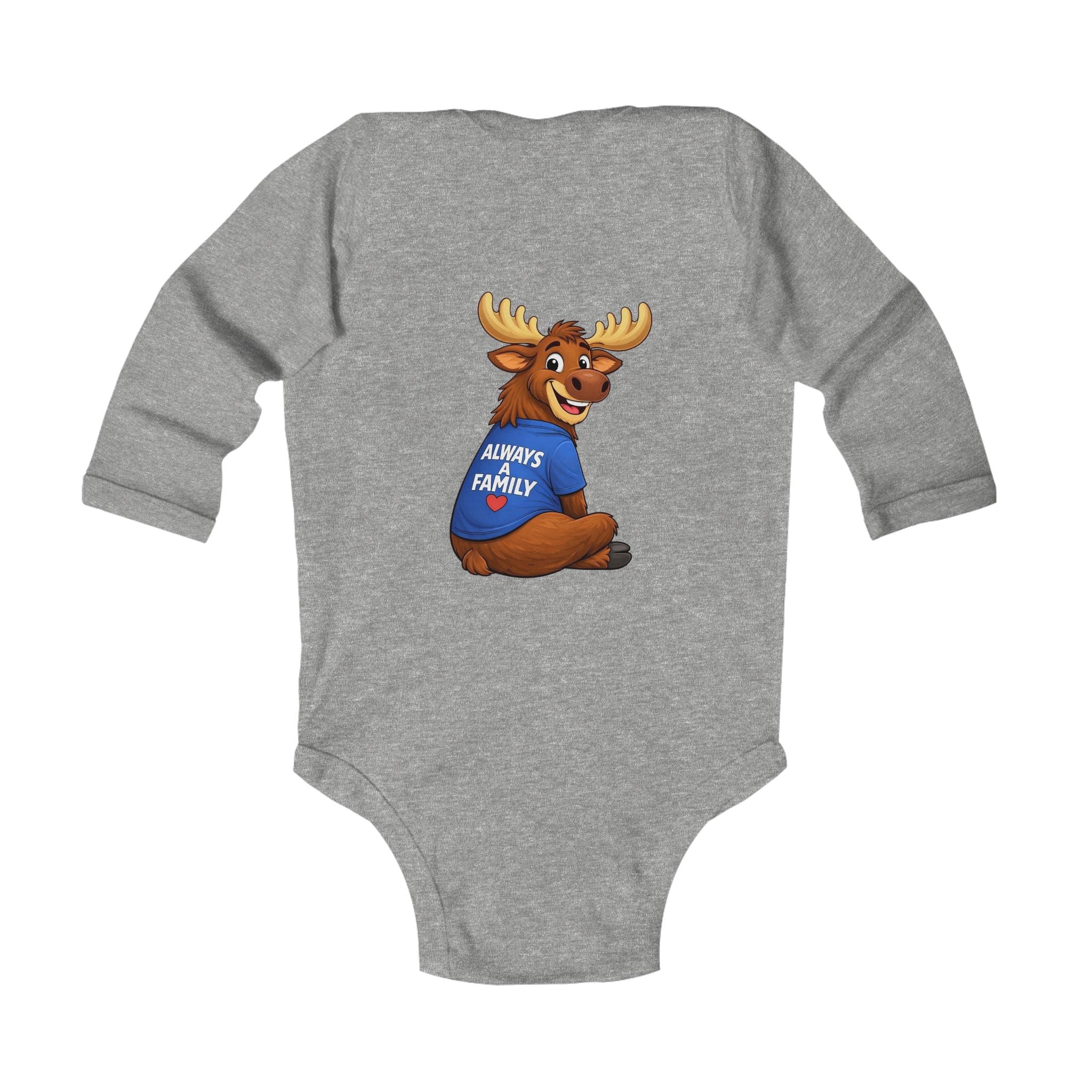 Infant Bodysuit — 'Always a Family' Moose Baby Onesie (Long Sleeve)