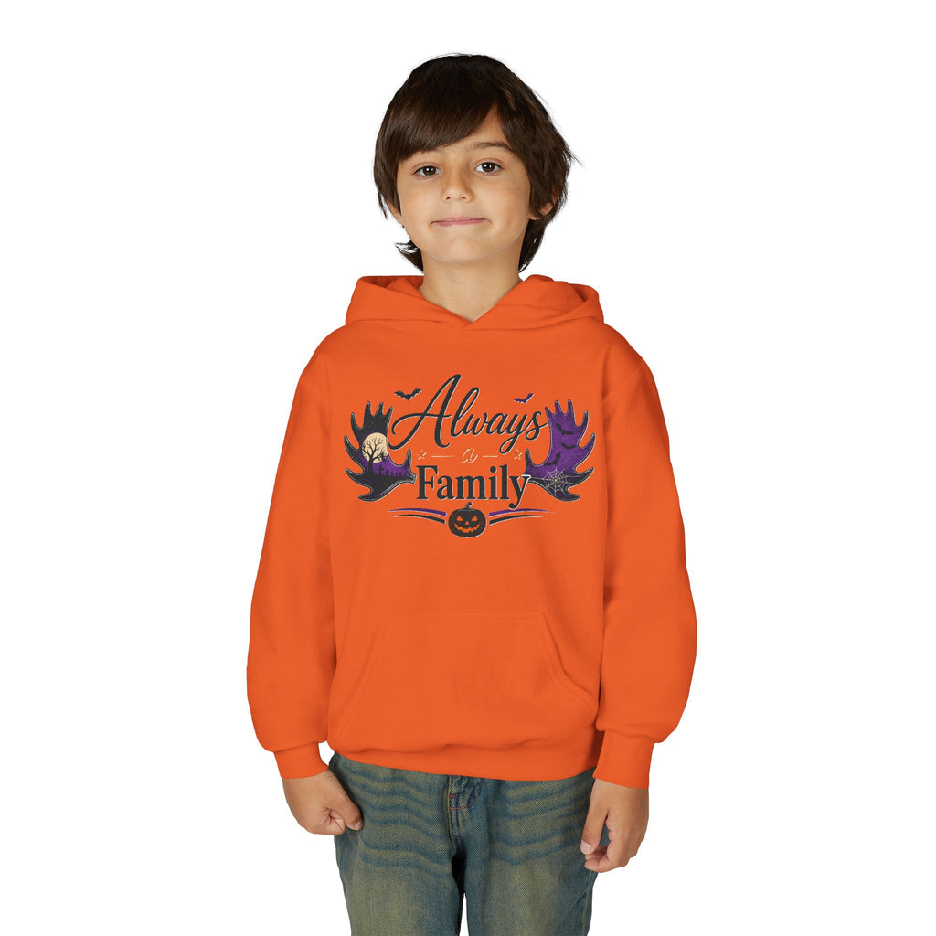 Always a Family Youth Hoodie — Cute Halloween Kids Sweatshirt