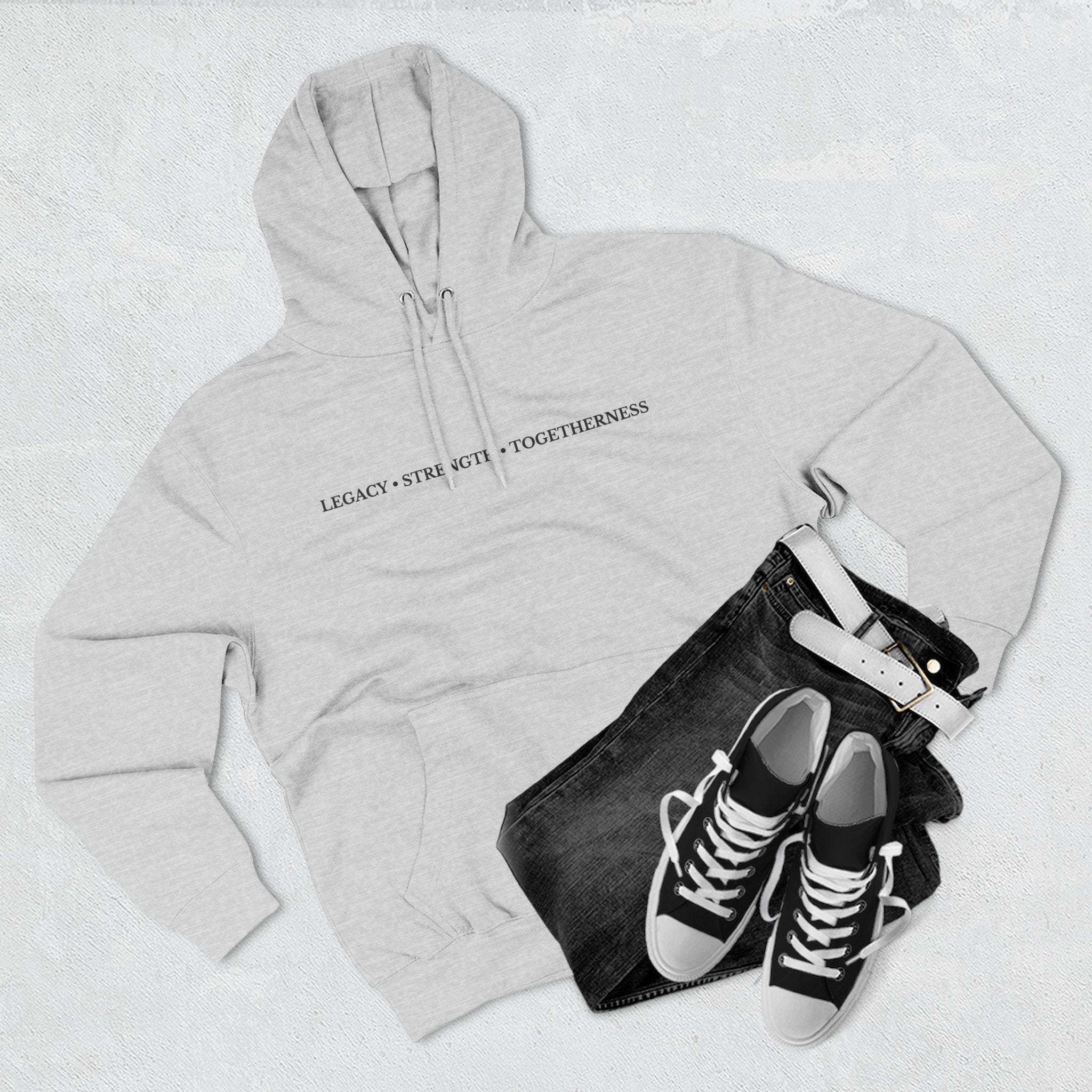 Moose Illustration Hoodie — "Always A Family" Graphic Fleece Hoodie