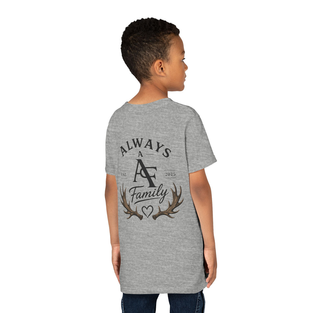 Always A Family Youth Tee — "Always A Family" Antler Logo Kids T-Shirt