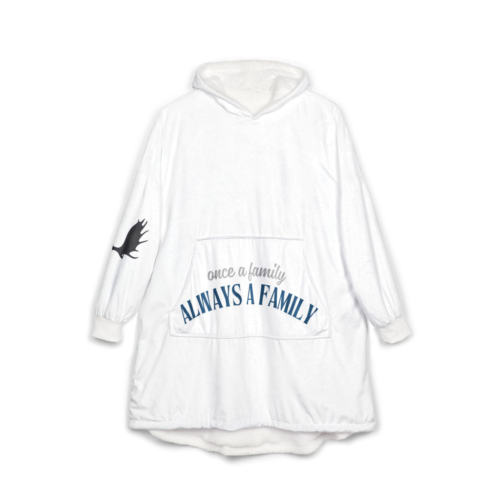Hooded Blanket - "Always a Family" Cozy Sherpa Hoodie Blanket with moose Accent
