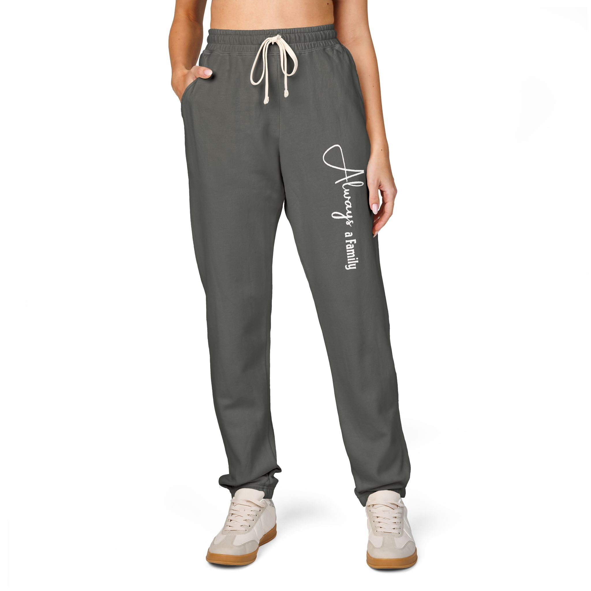Everyday Cozy Sweatpants — "Always a Family" Script Joggers