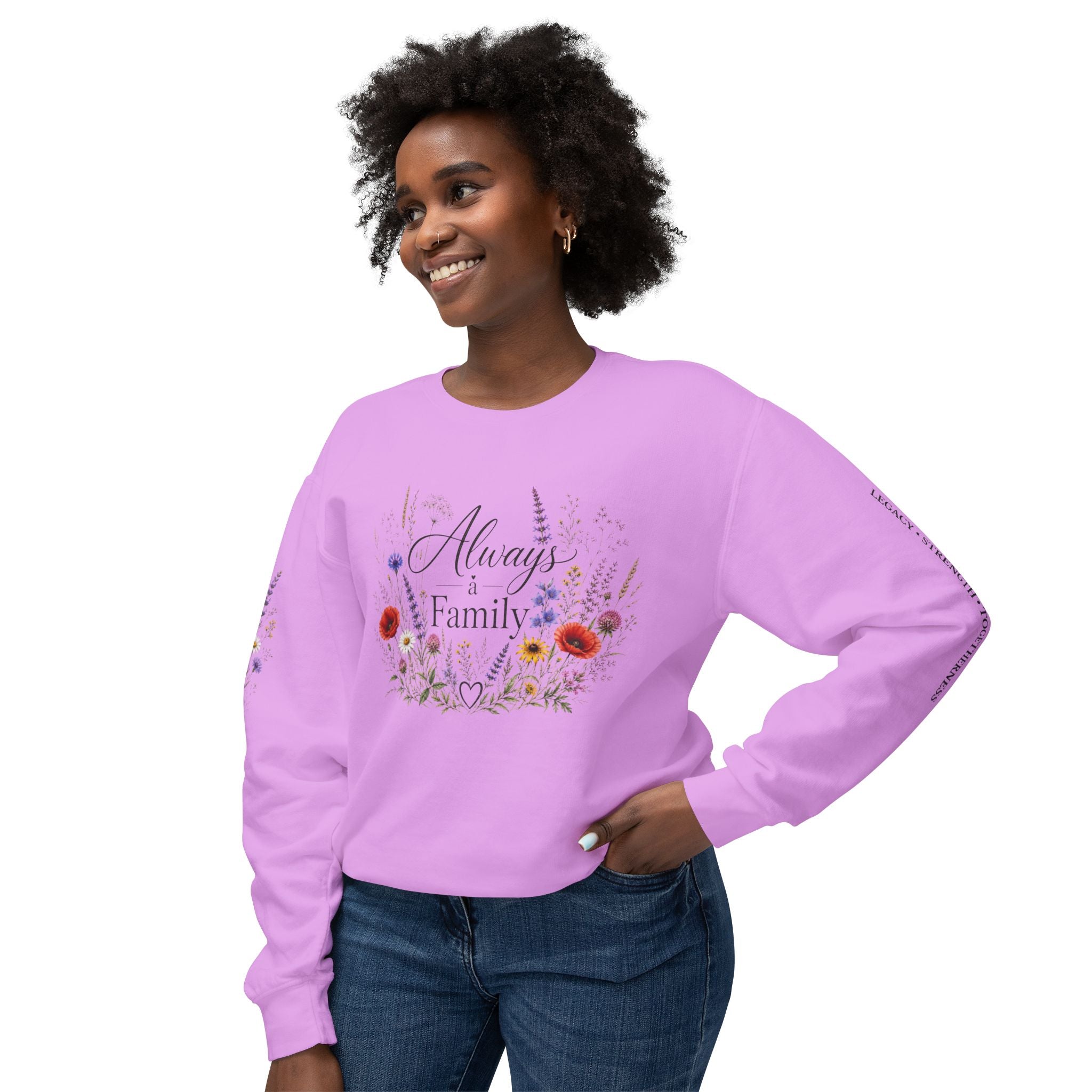 Always Family Floral Crewneck Sweatshirt