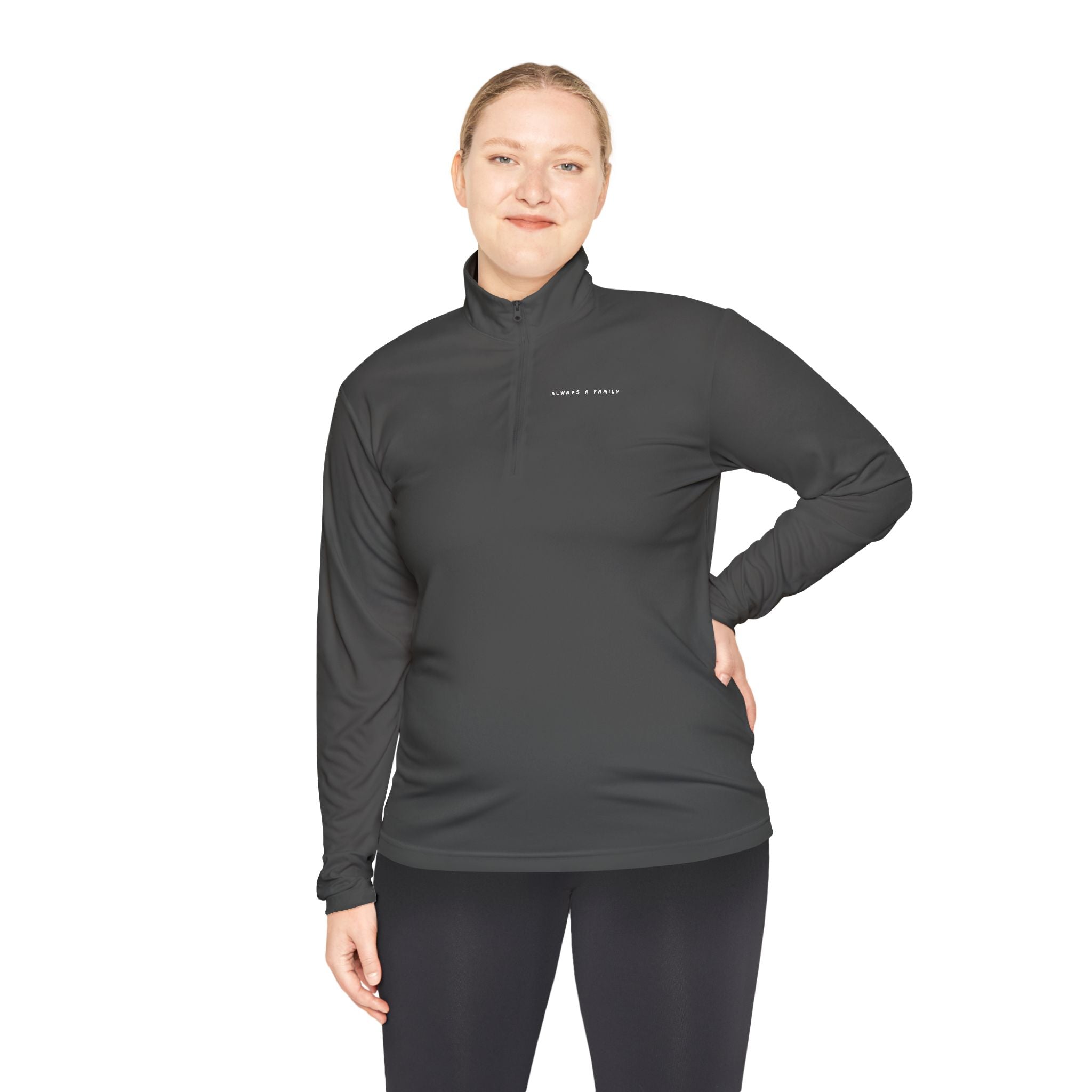 Quarter-Zip Pullover —started as friends became  Family Antlers Logo