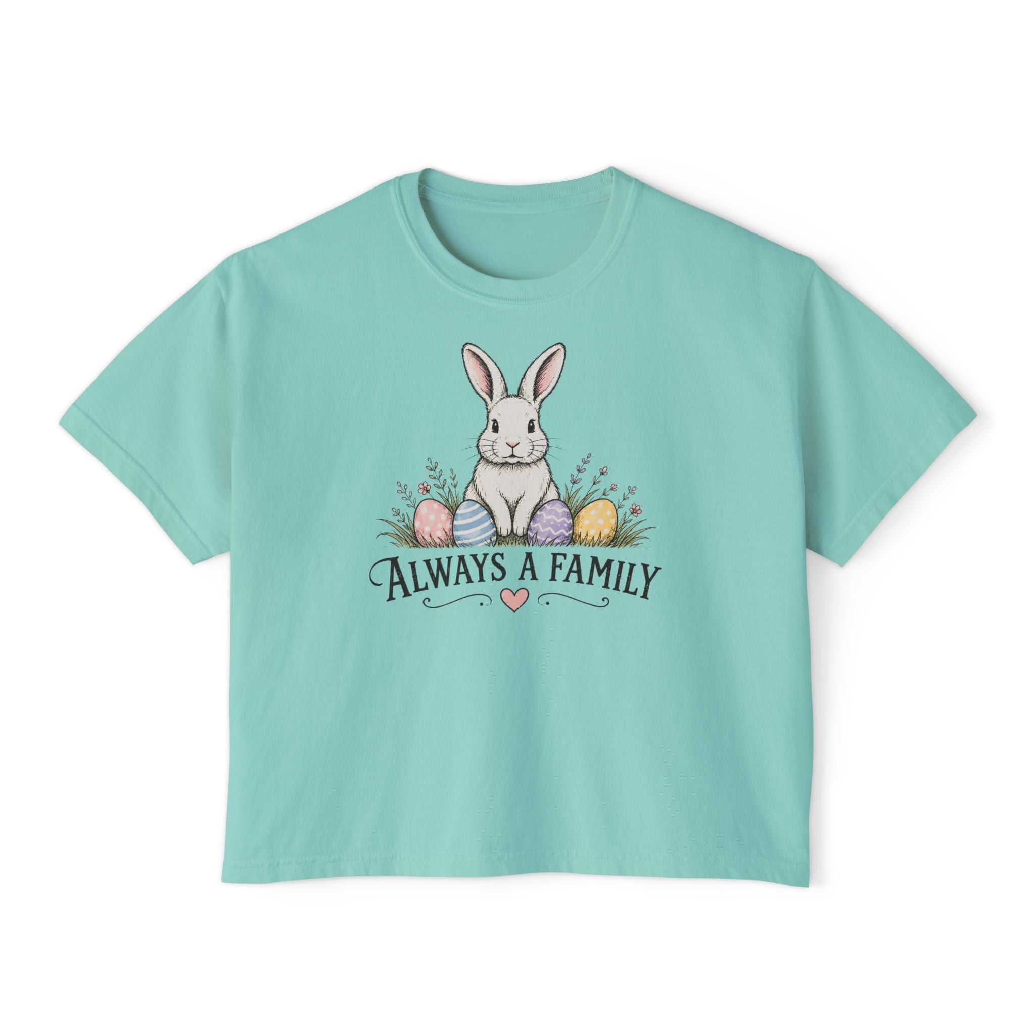"Always a Family" Easter Women's Boxy Tee