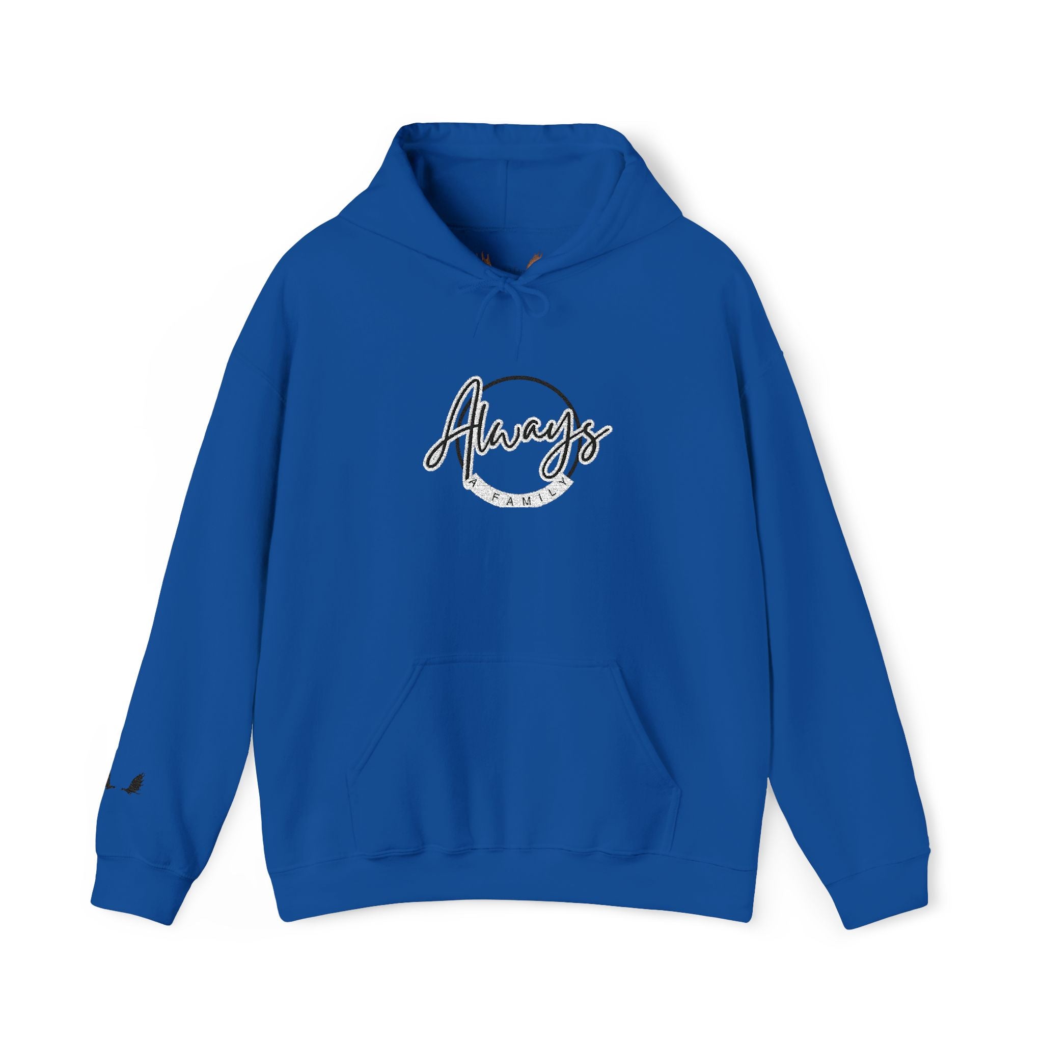 Always a Family Script Hoodie —  Unisex Graphic Pullover
